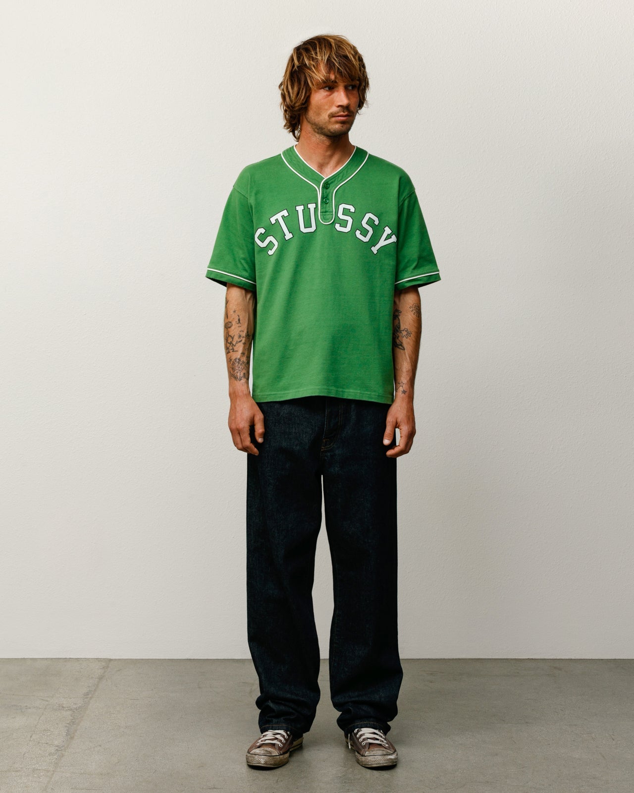 Arch Baseball Jersey – Green | Tops & Shirts | Stüssy – Stussy AU