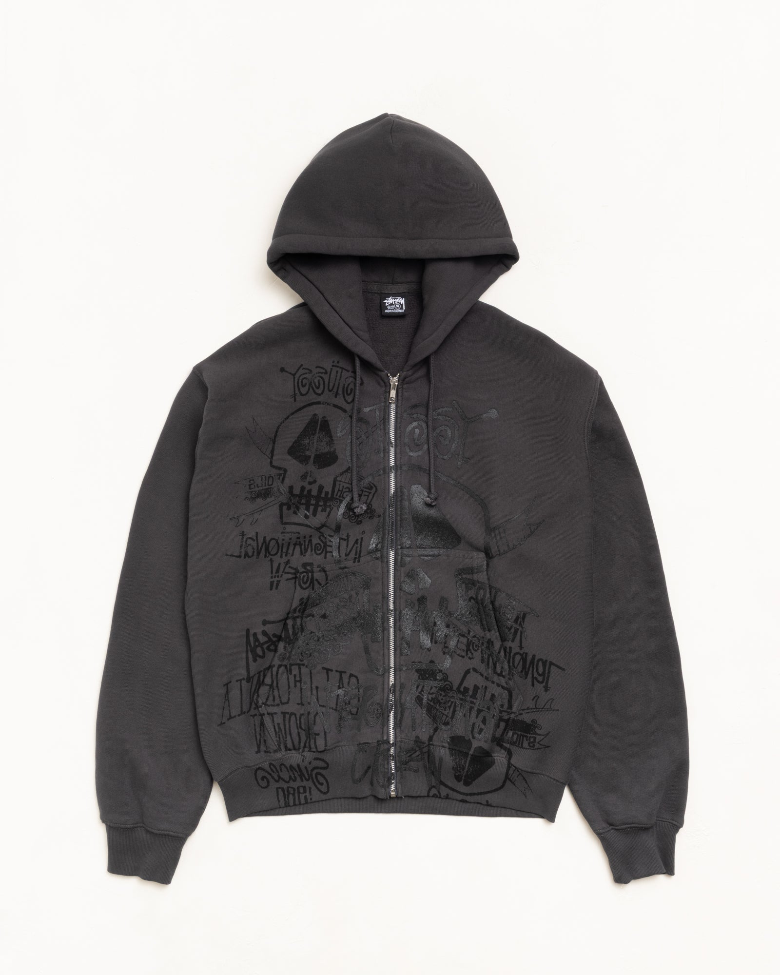 Skulls Zip Hoodie – Faded Black | Sweats | Stüssy – Stussy AU