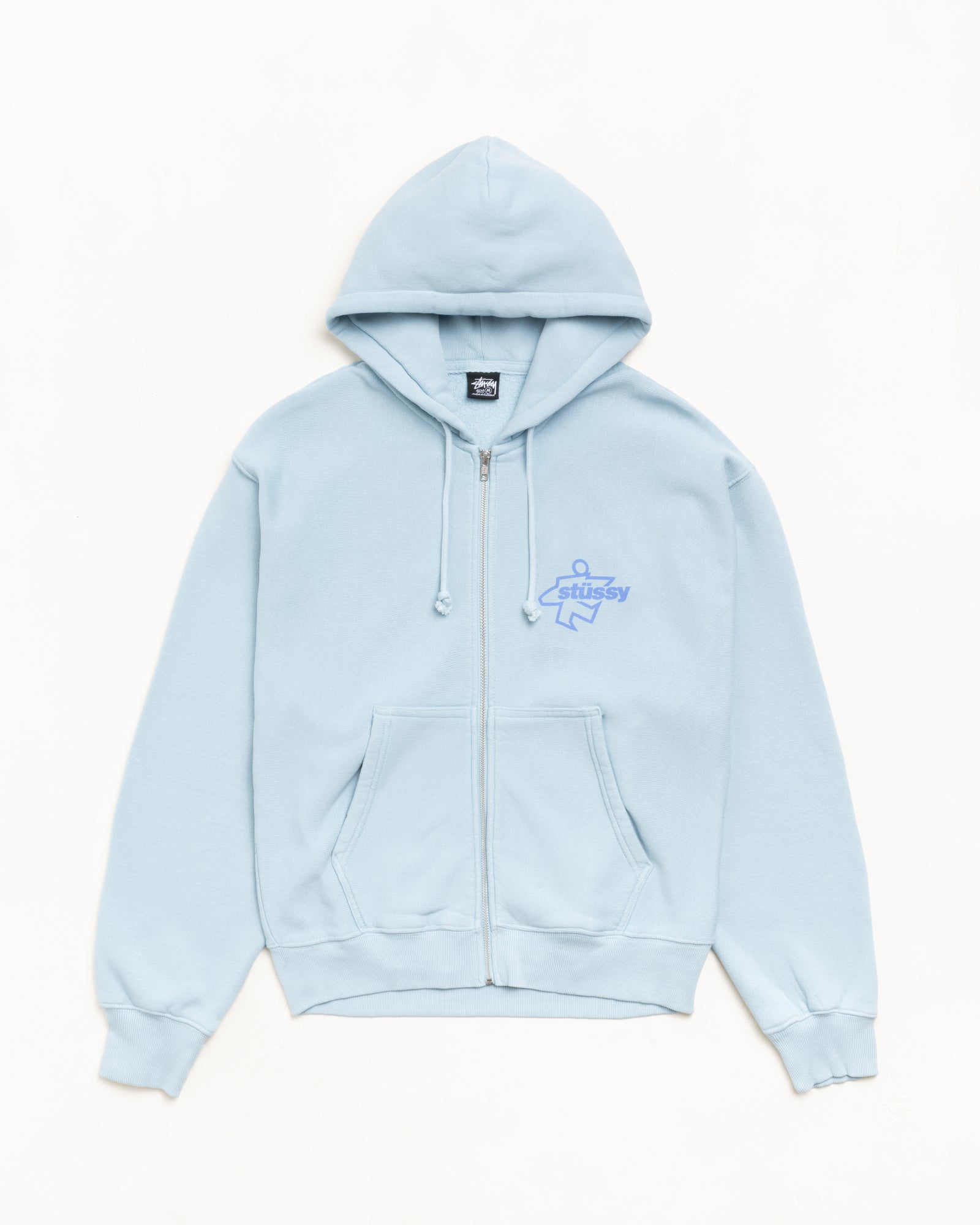 Surf Size Zip Hoodie – Sky Blue | Sweats | Stüssy – Stussy AU