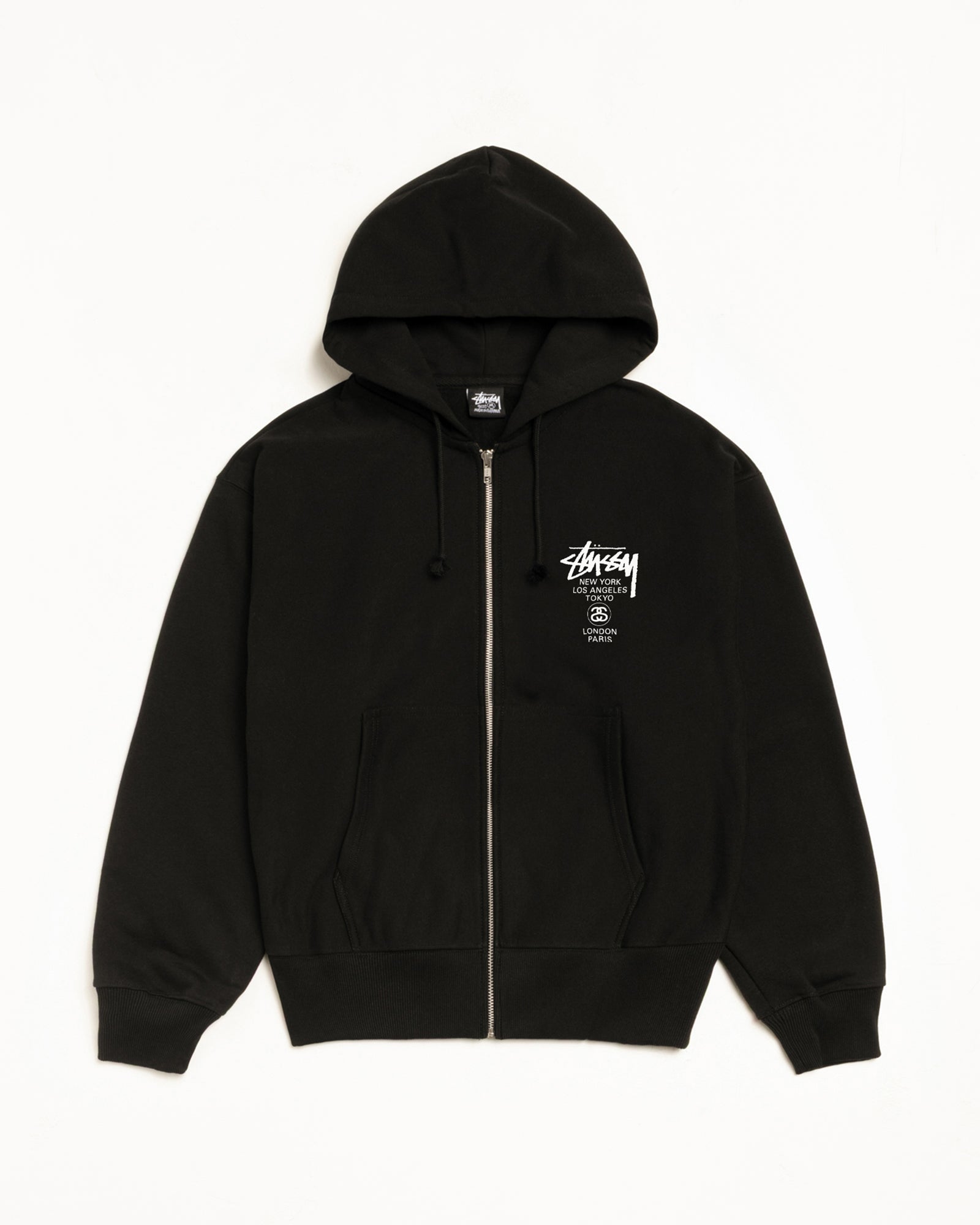 World Tour Zip Hoodie – Black | Sweats | Stüssy – Stussy AU