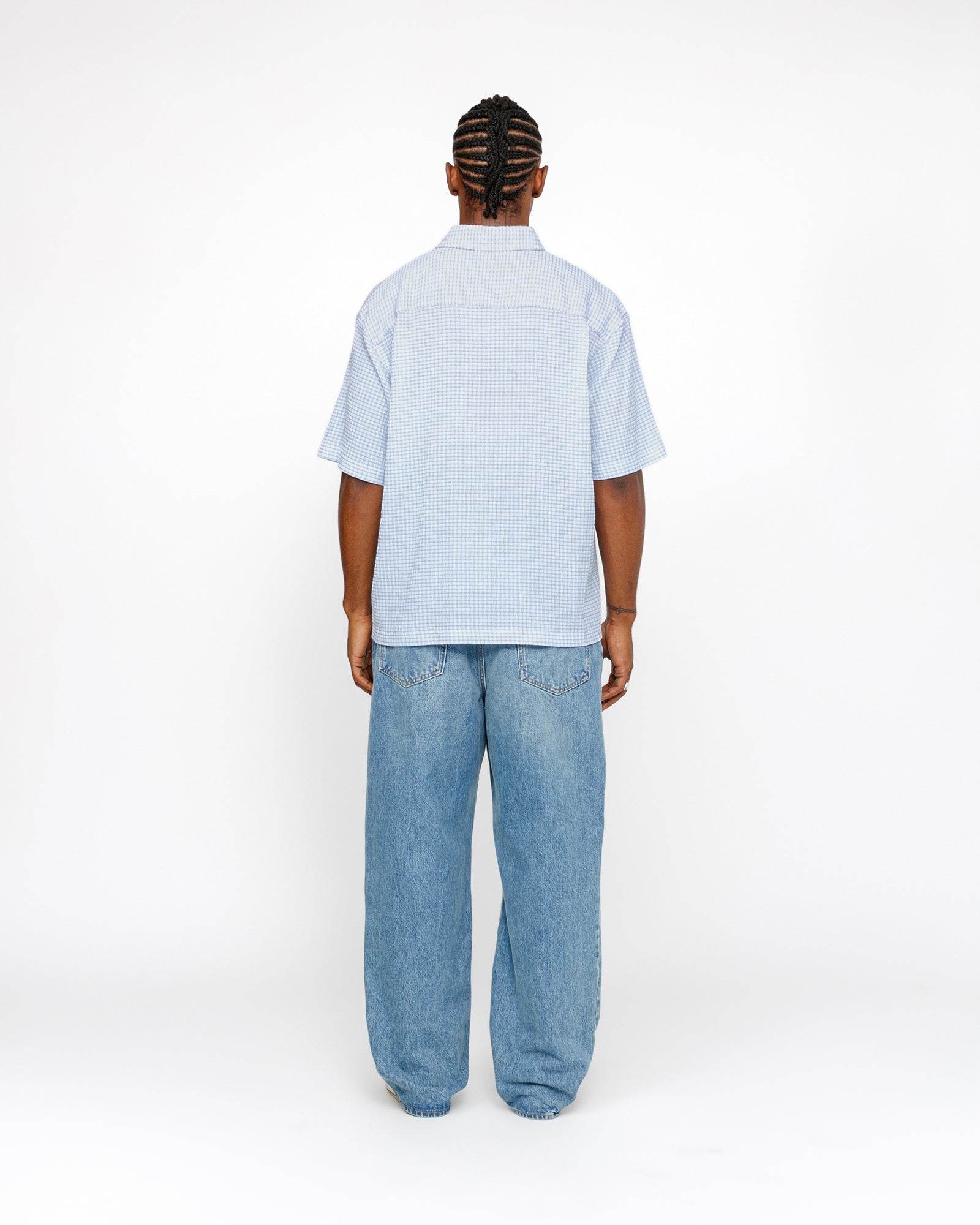 トップス stussy/24ss/BOXY FLAT HEM SHIRT CRlNKLED Stussy BOXY FLAT HEM SHIRT CRINKLED