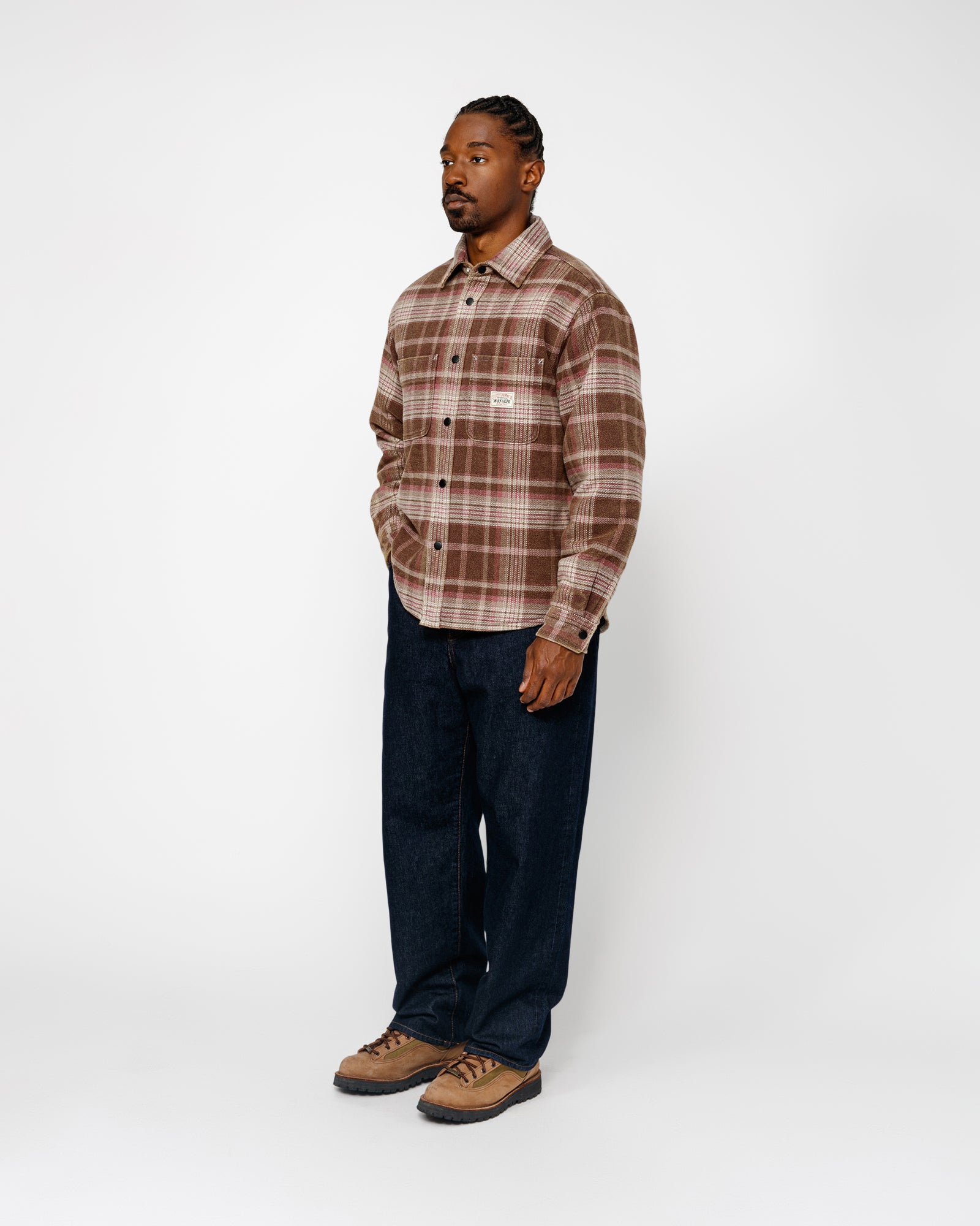 Heavy Washed Plaid Shirt in brown - Stüssy – Stussy AU