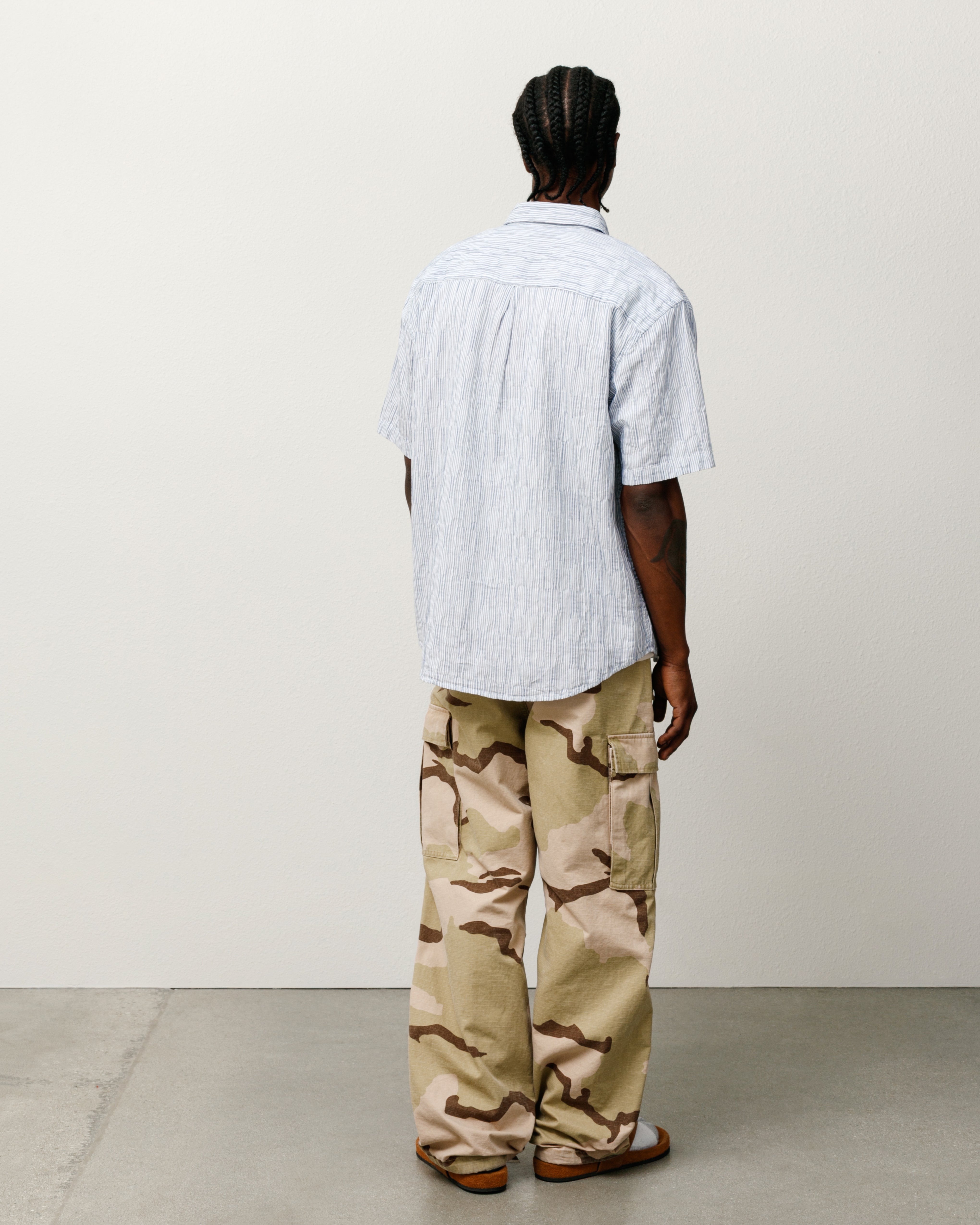Wavy Striped Short Sleeve Shirt in blue – Stüssy – Stussy AU