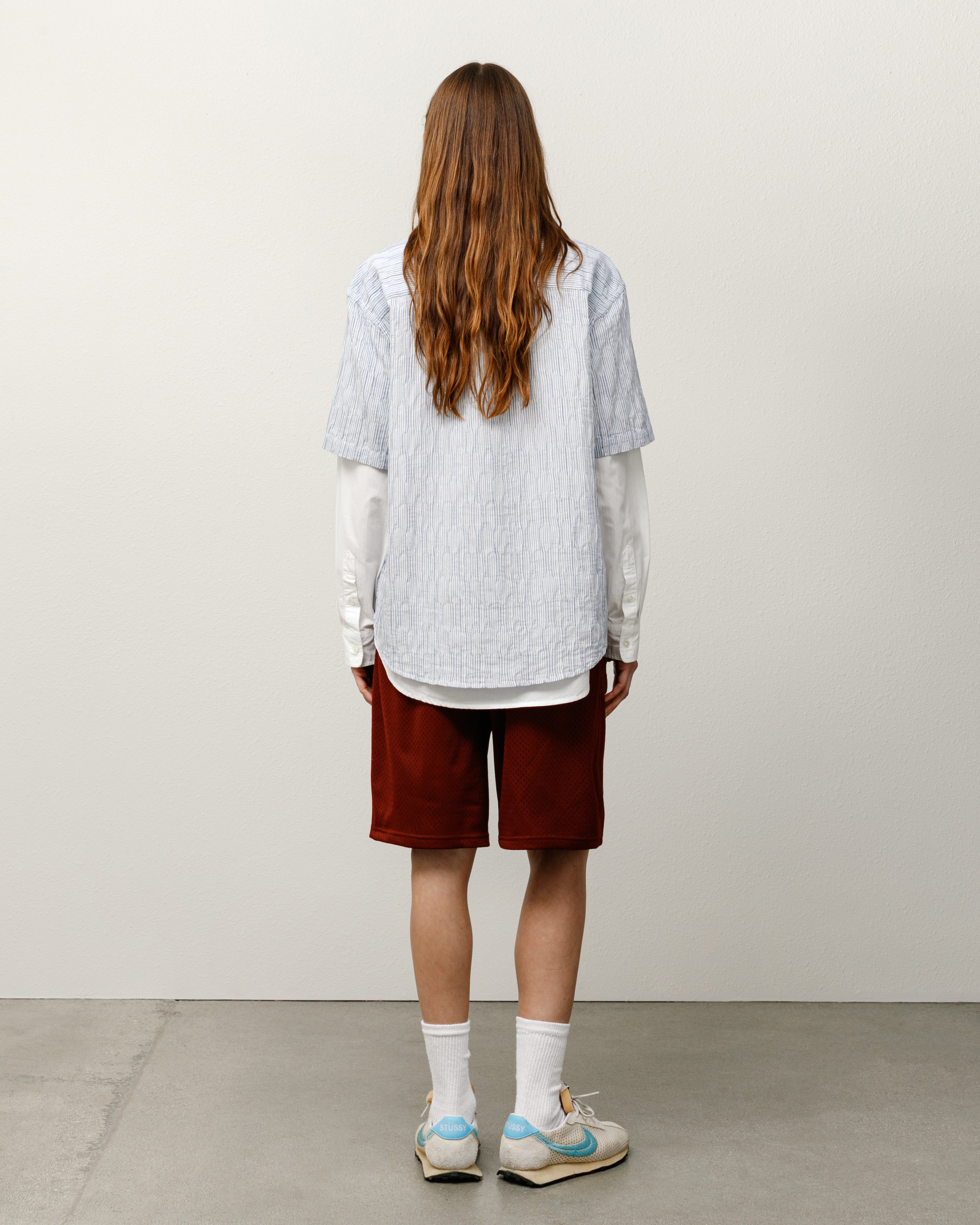 Wavy Striped Short Sleeve Shirt in blue – Stüssy – Stussy AU