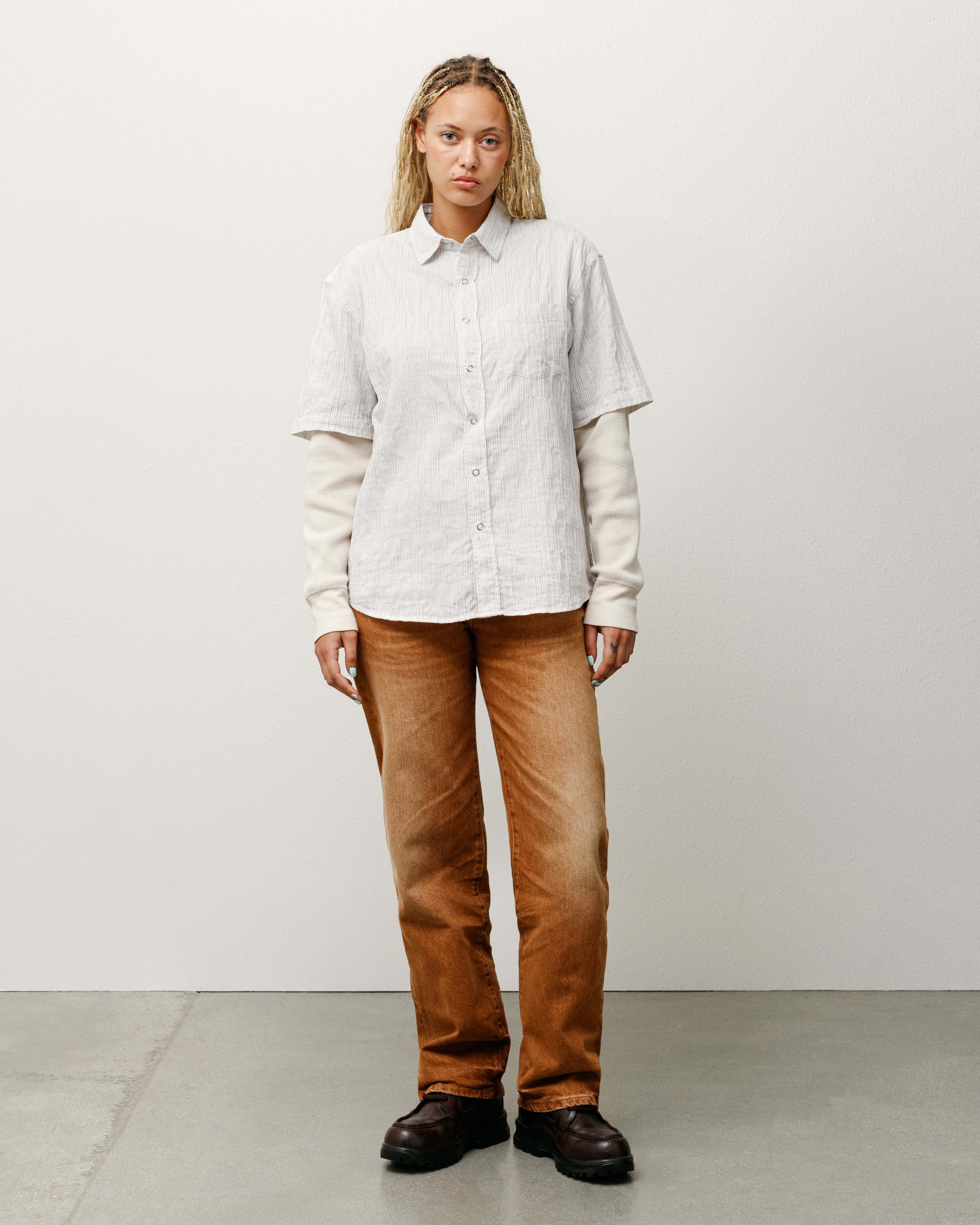 Wavy Striped Short Sleeve Shirt in natural – Stüssy – Stussy AU