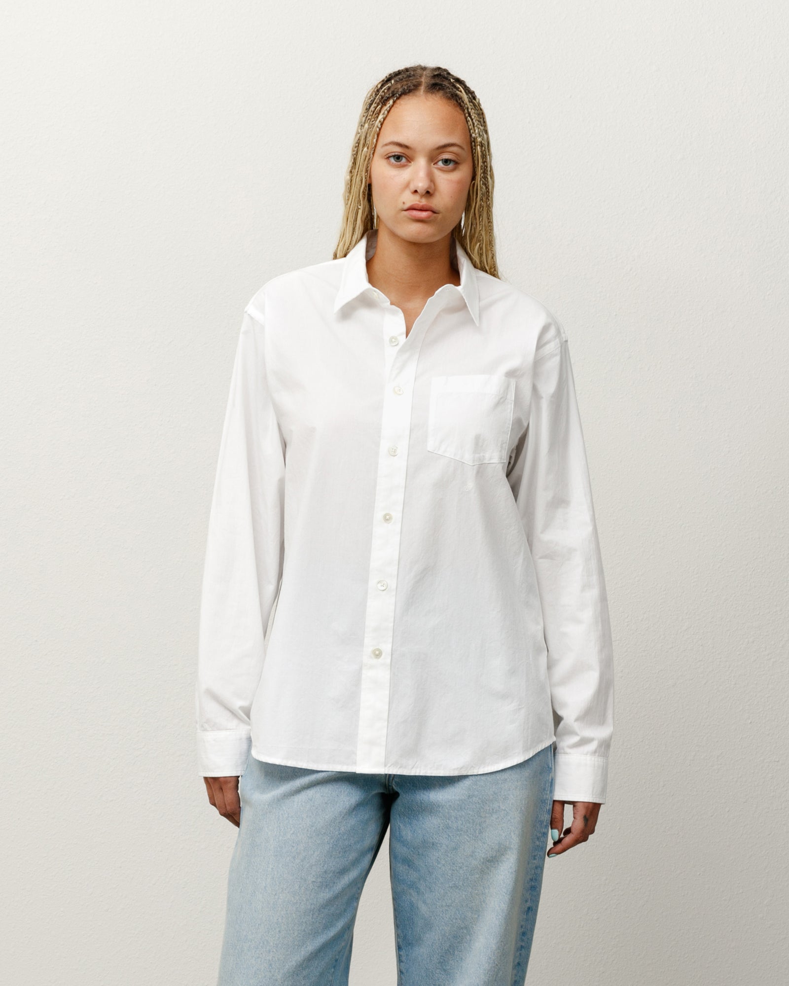 STUSSY LIGHT WEIGHT CLASSIC SHIRT WHITE