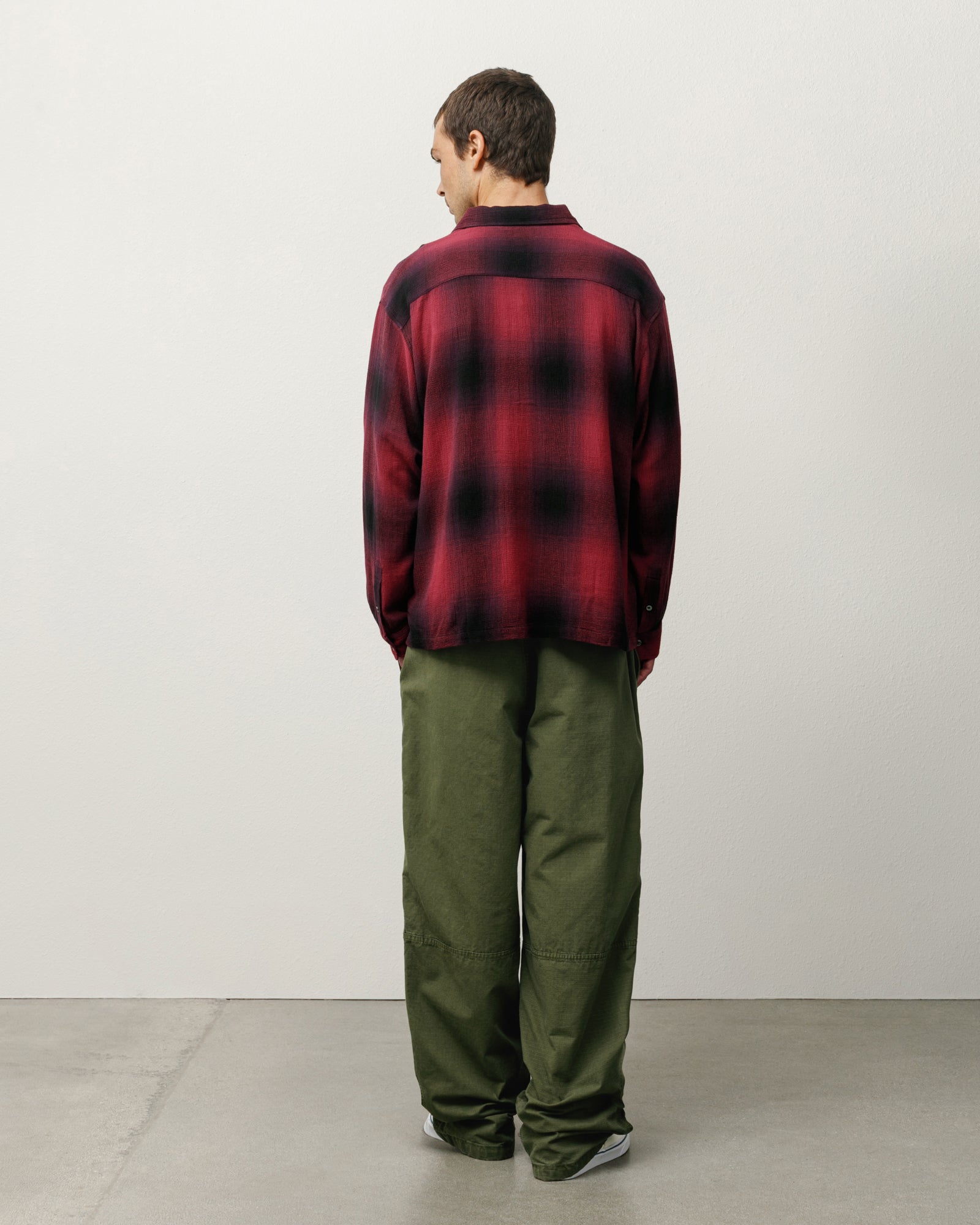 Loose Weave Plaid Shirt in red – Stüssy – Stussy AU