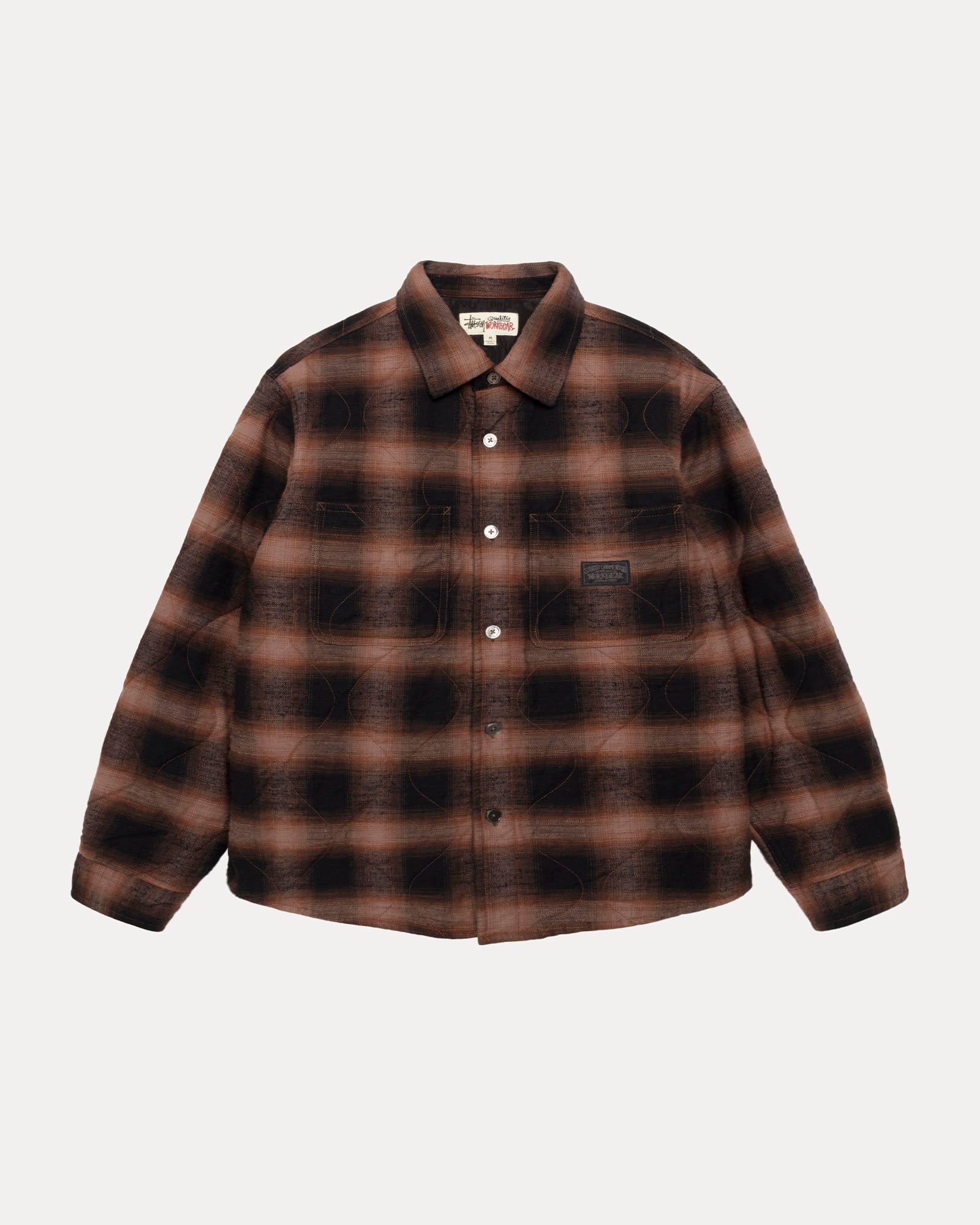 QUILTED PLAID SHIRT JACKET