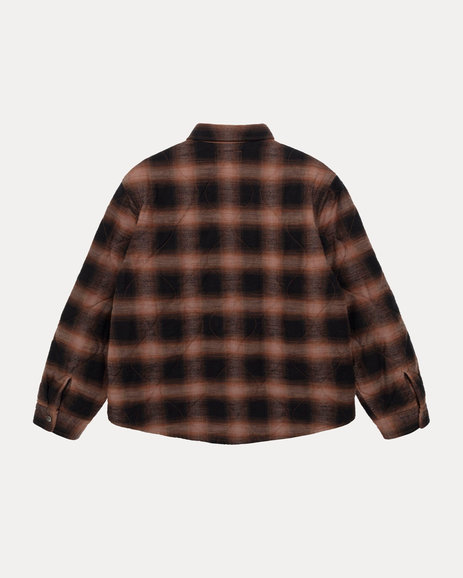 QUILTED PLAID SHIRT JACKET