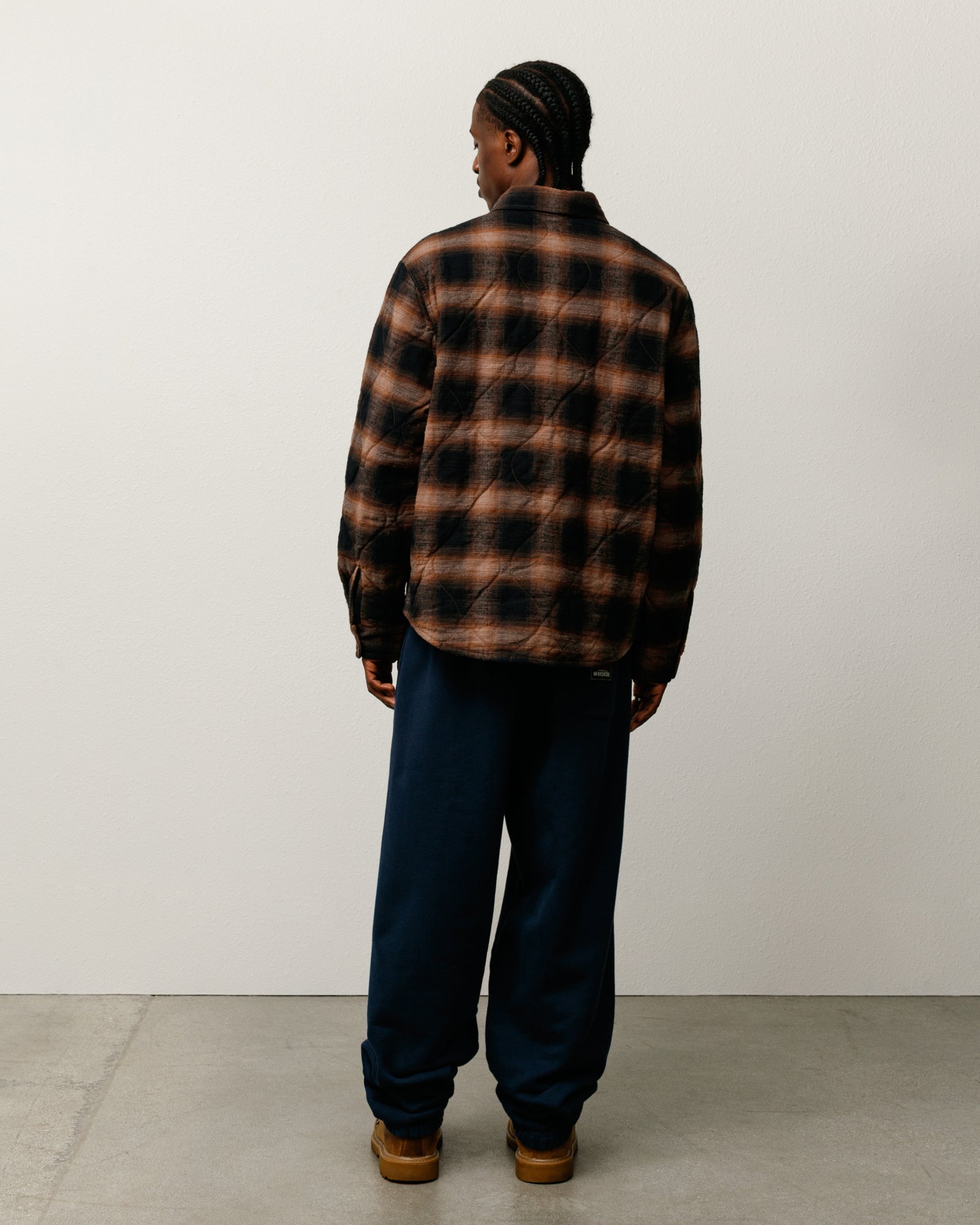 QUILTED PLAID SHIRT JACKET