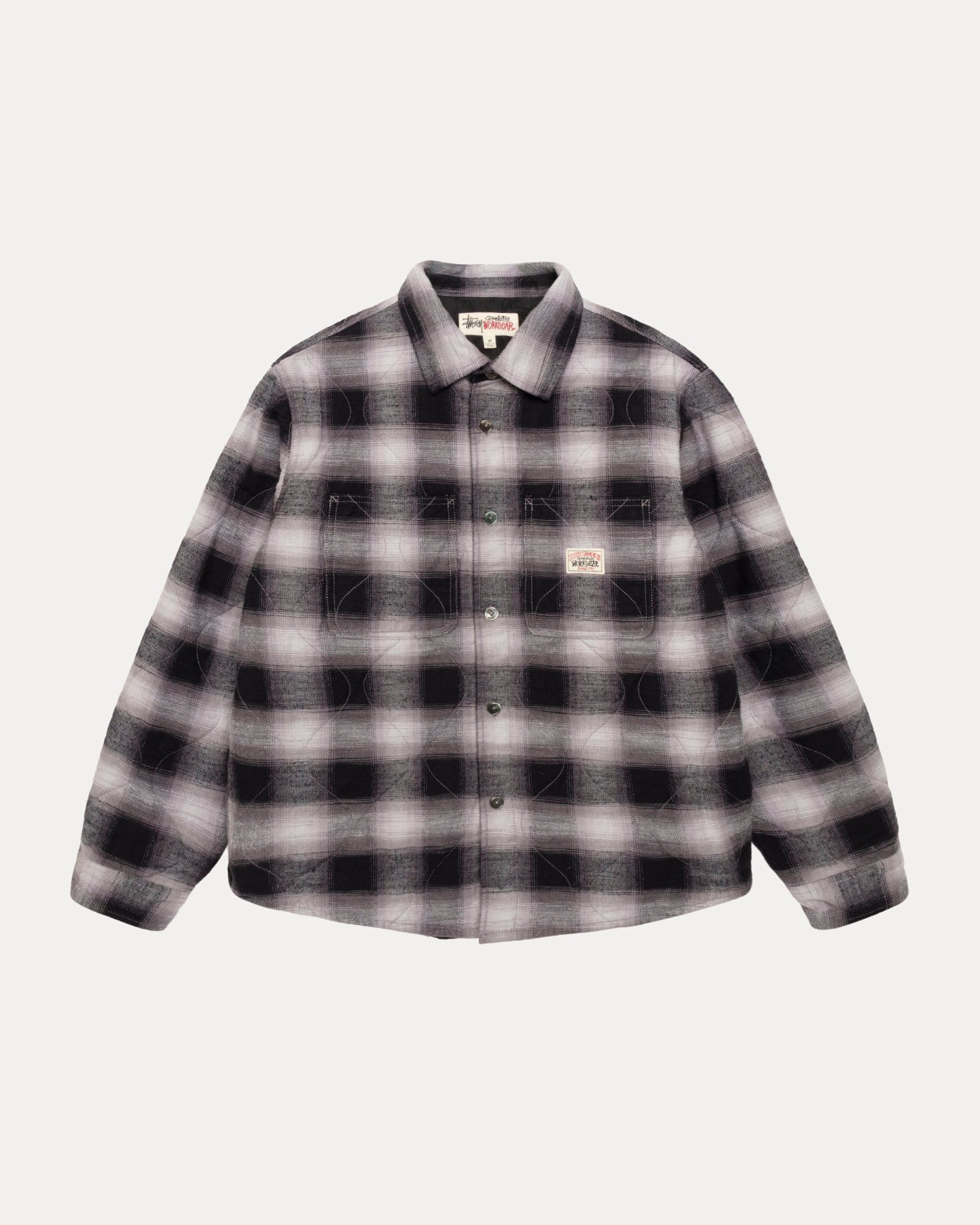 QUILTED PLAID SHIRT JACKET