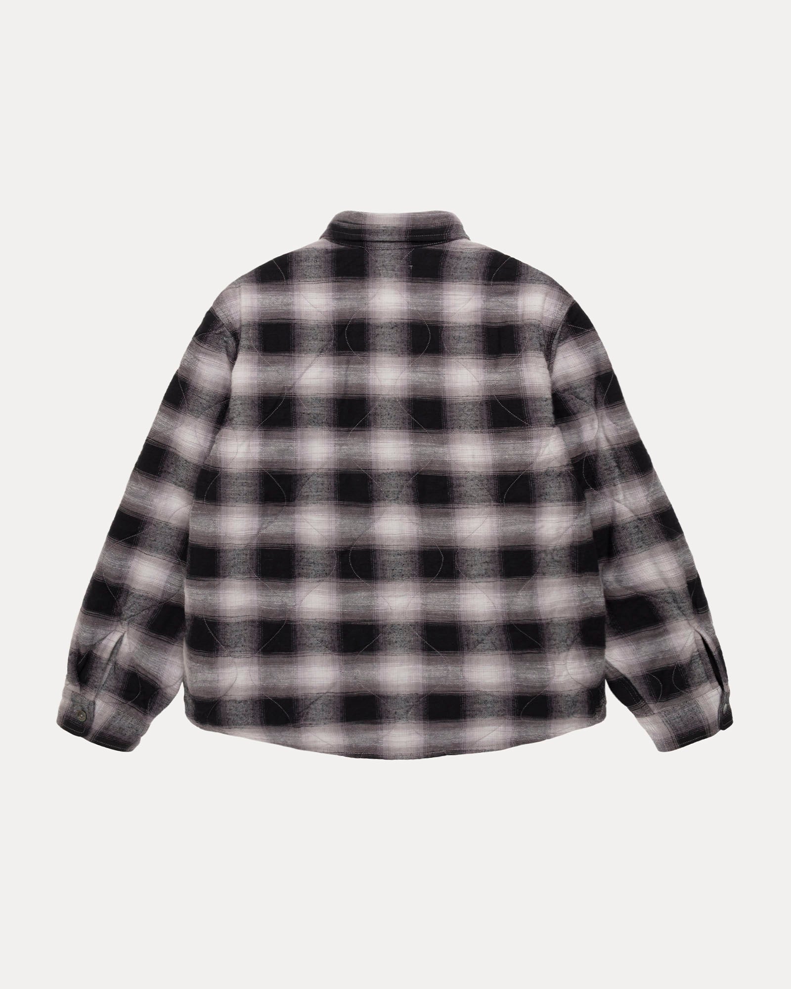QUILTED PLAID SHIRT JACKET