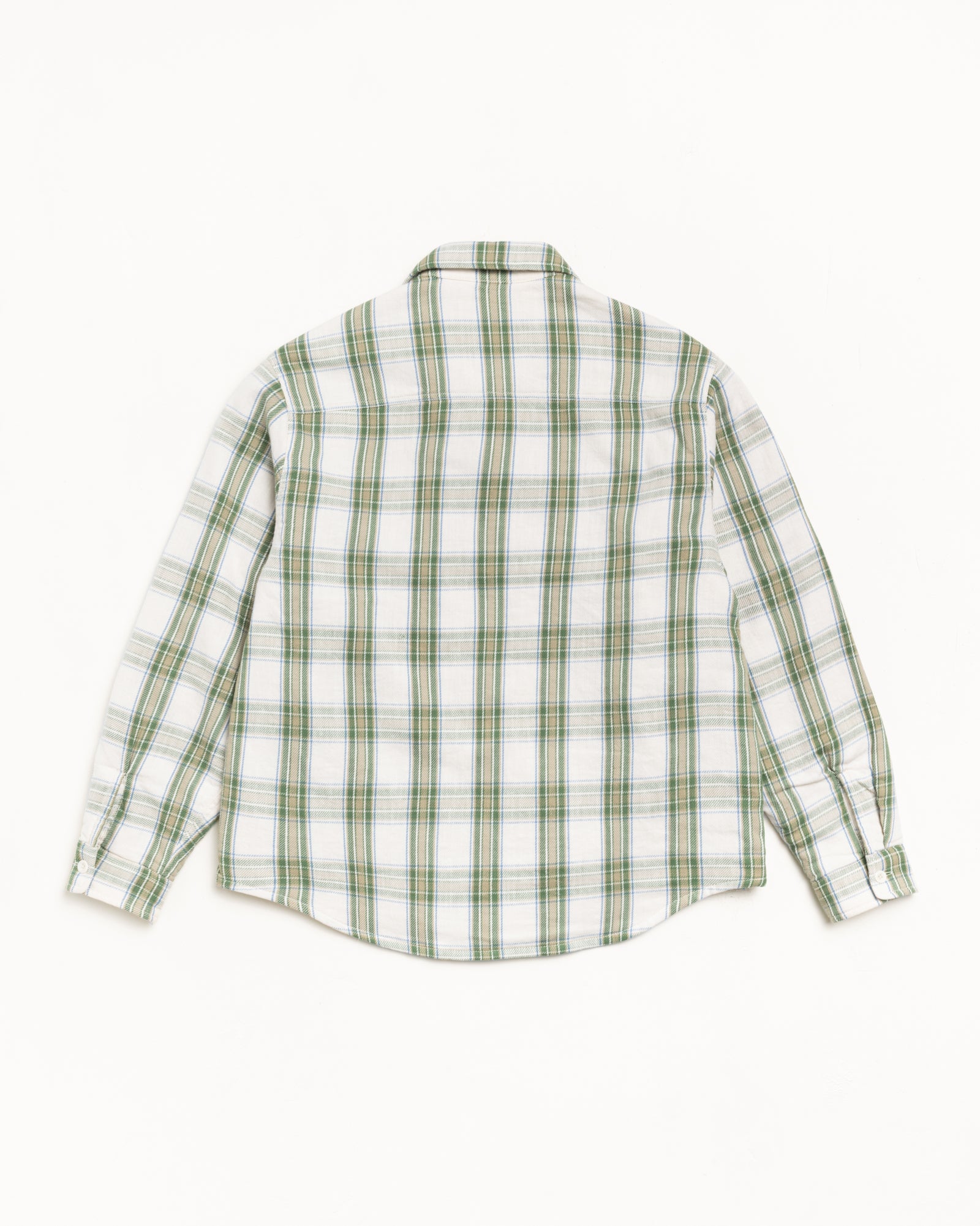 Lau Plaid Shirt Jacket Mens Long Sleeve In Off White