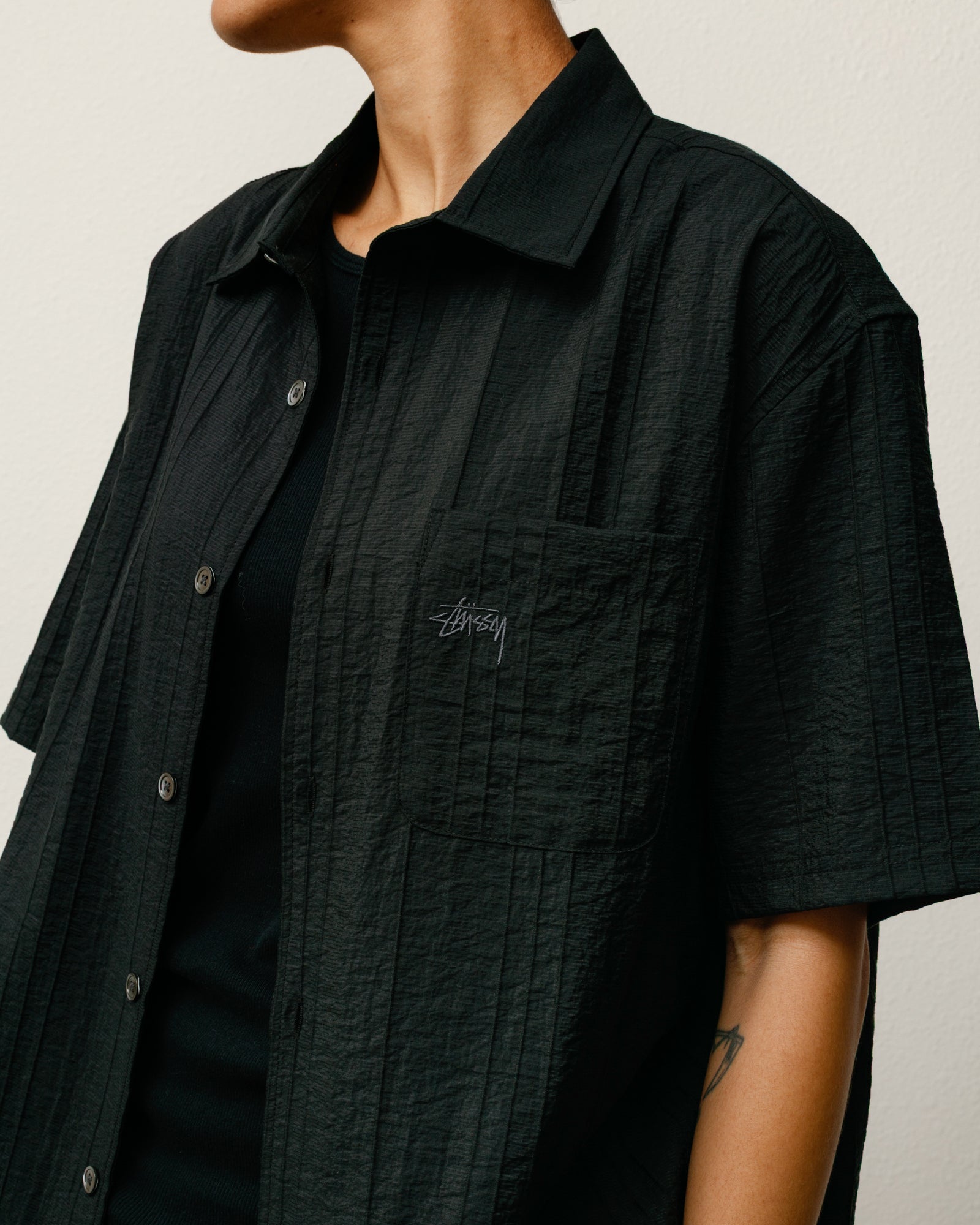 PLEATED TEXTURED SHIRT