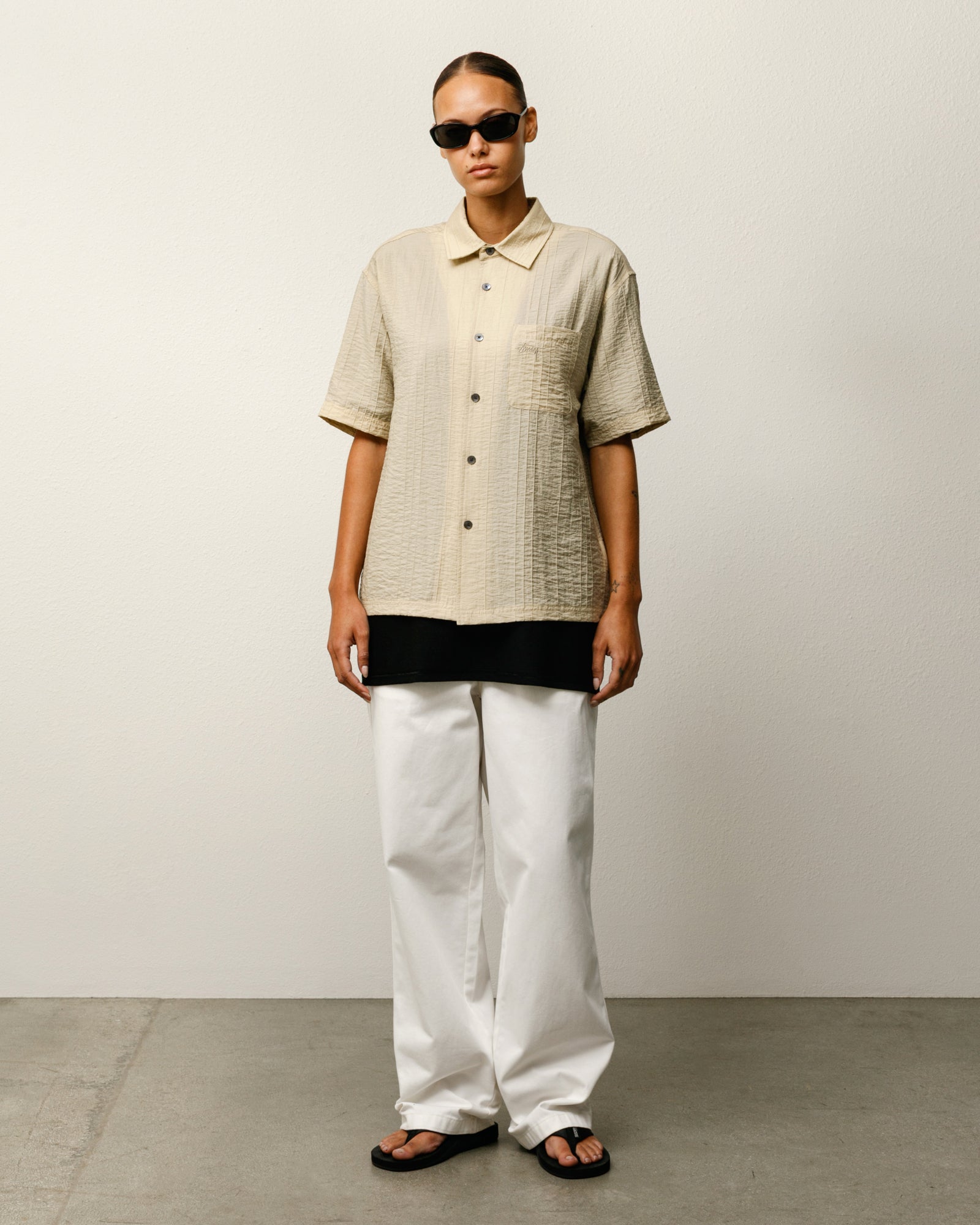PLEATED TEXTURED SHIRT