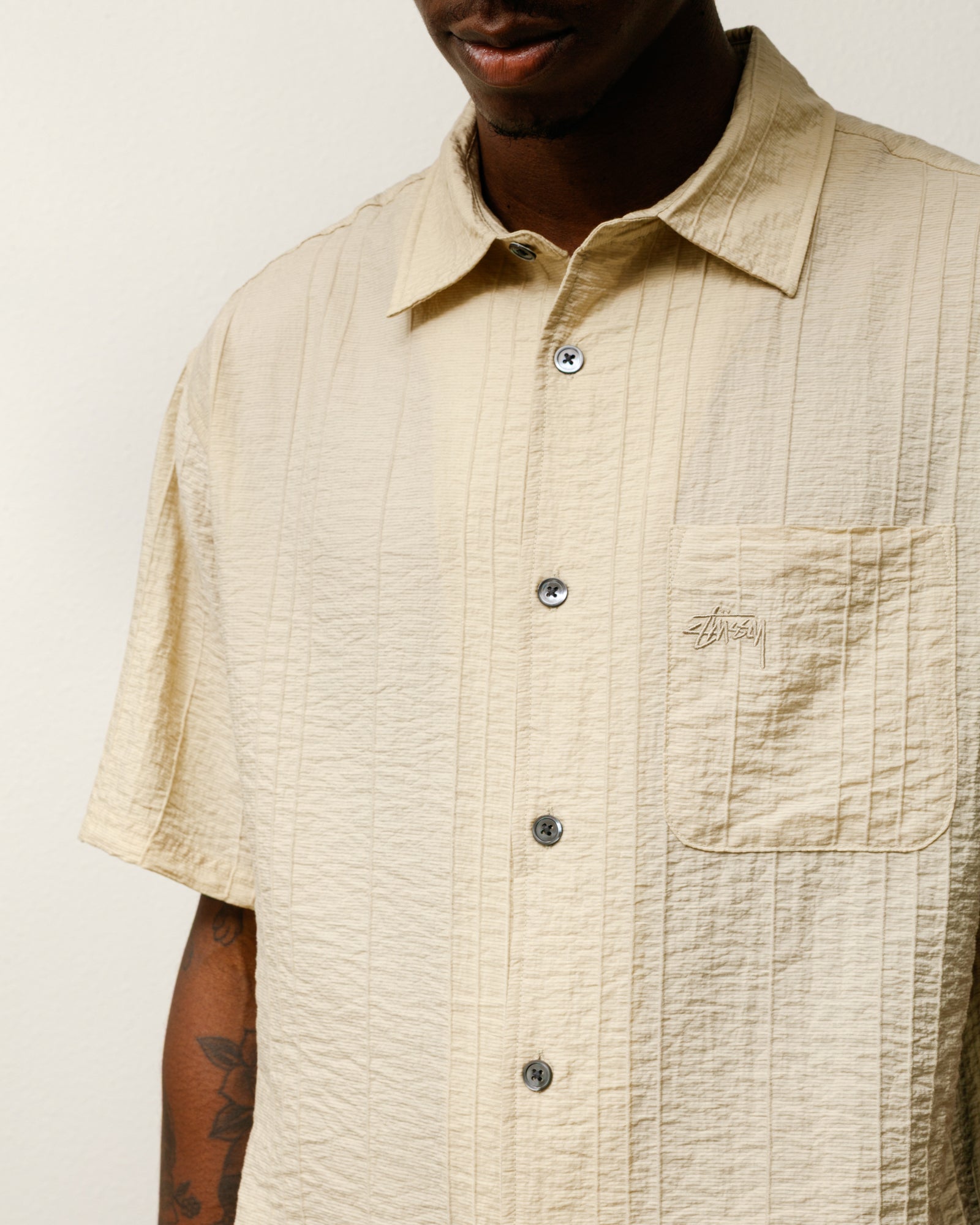 PLEATED TEXTURED SHIRT