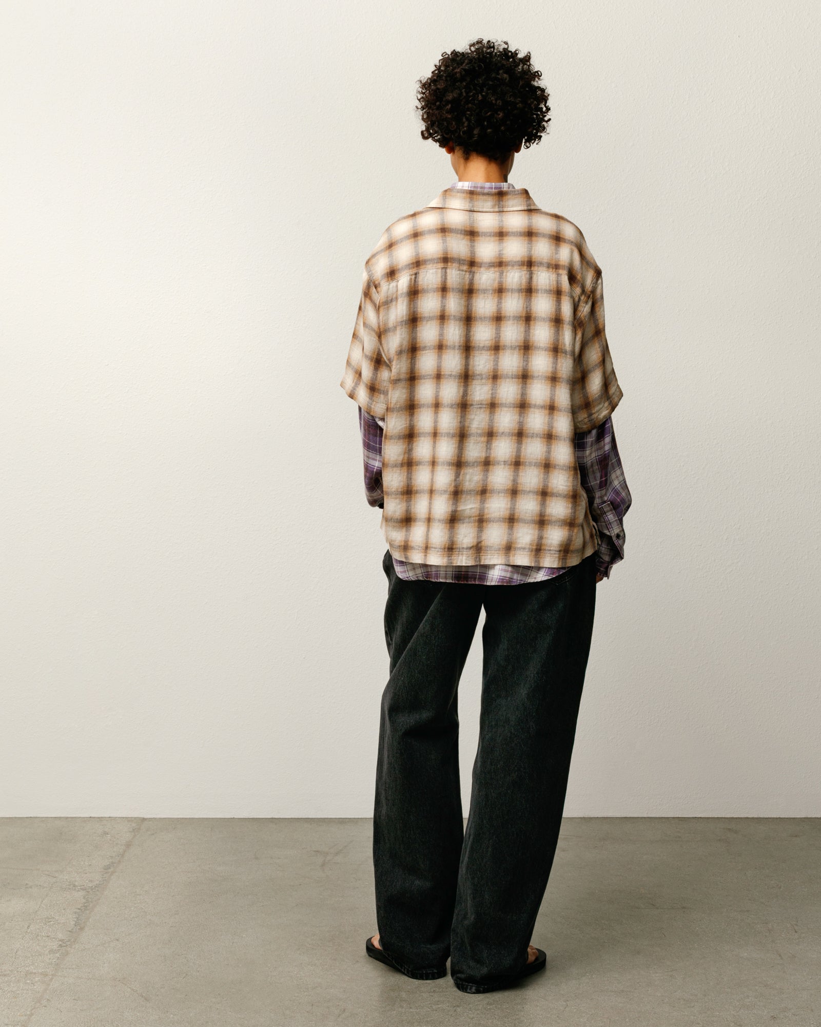 Liam Ss Plaid Shirt Mens Short Sleeve In Brown