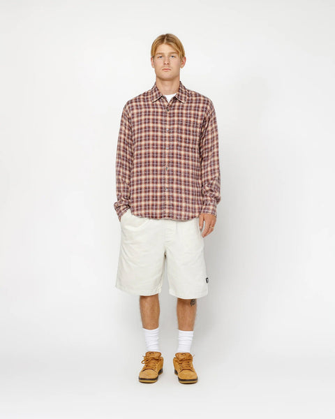 STÜSSY BEACH SHORT BRUSHED COTTON BONE SHORTS