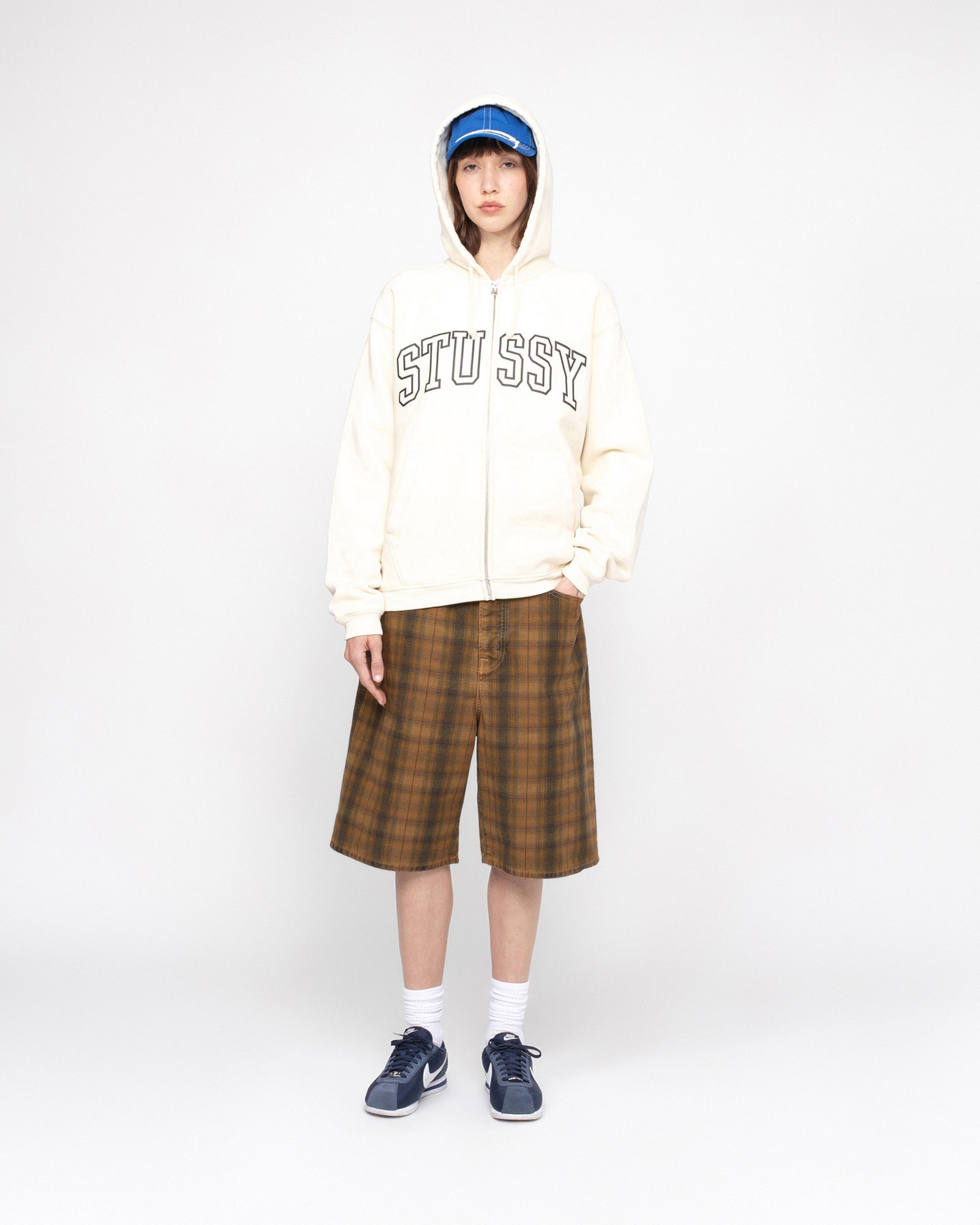 Big Ol' Short Canvas Plaid in brown – Stüssy – Stussy AU