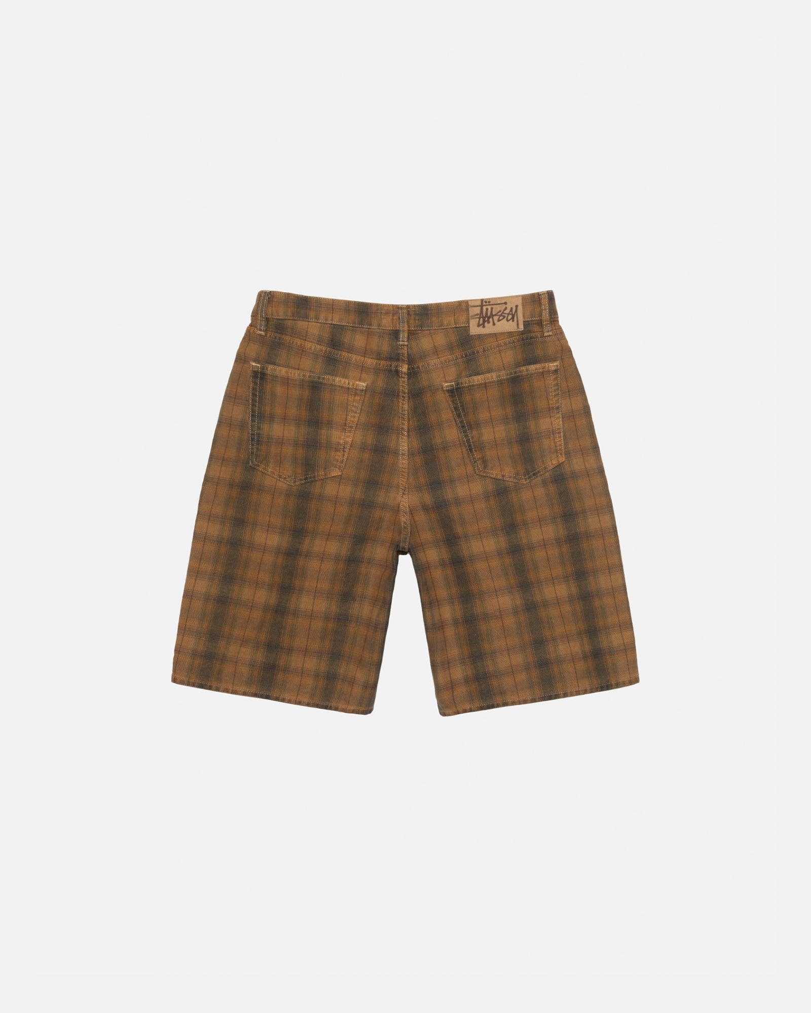 Big Ol' Short Canvas Plaid in brown – Stüssy – Stussy AU