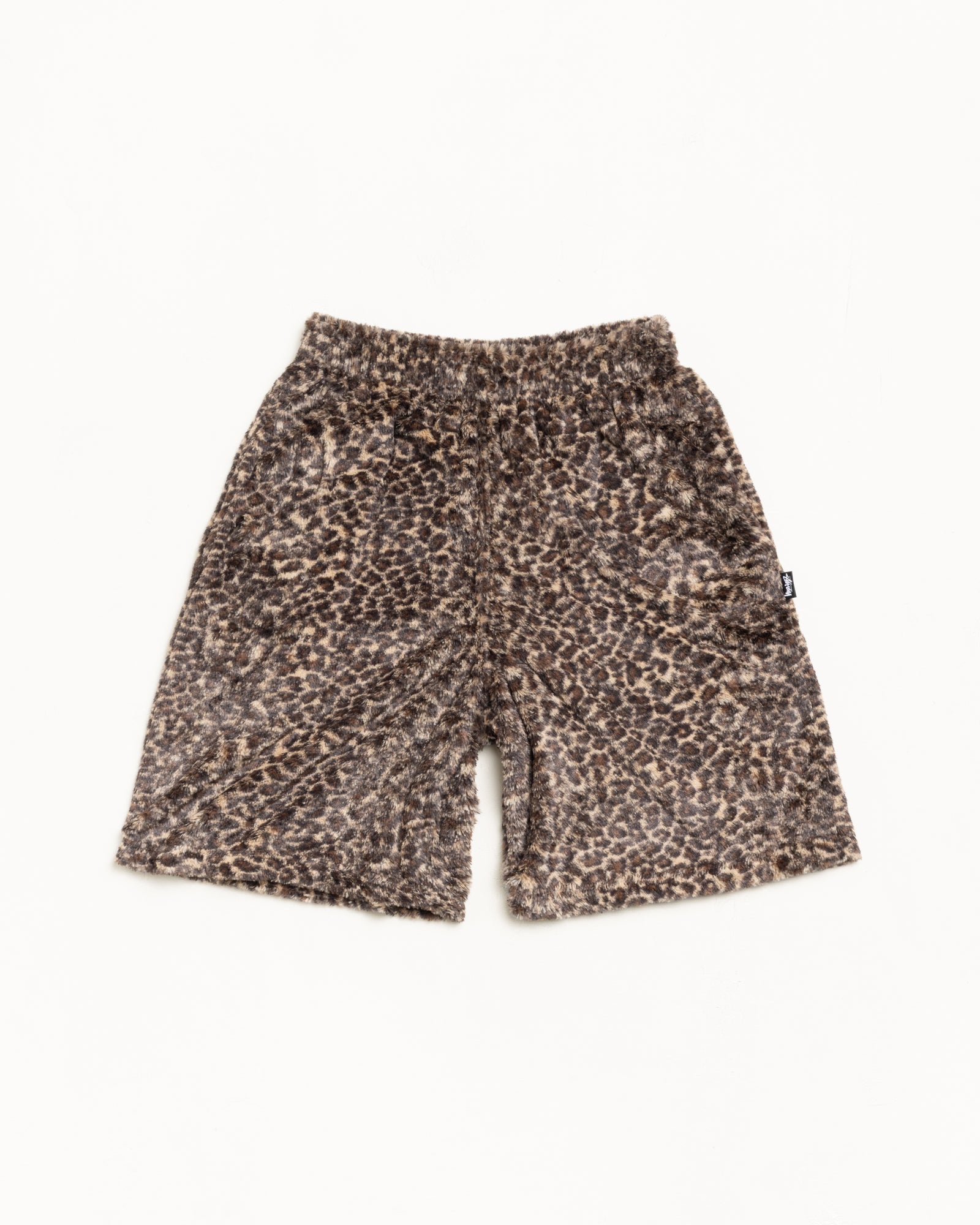 PILE LEOPARD SHORT