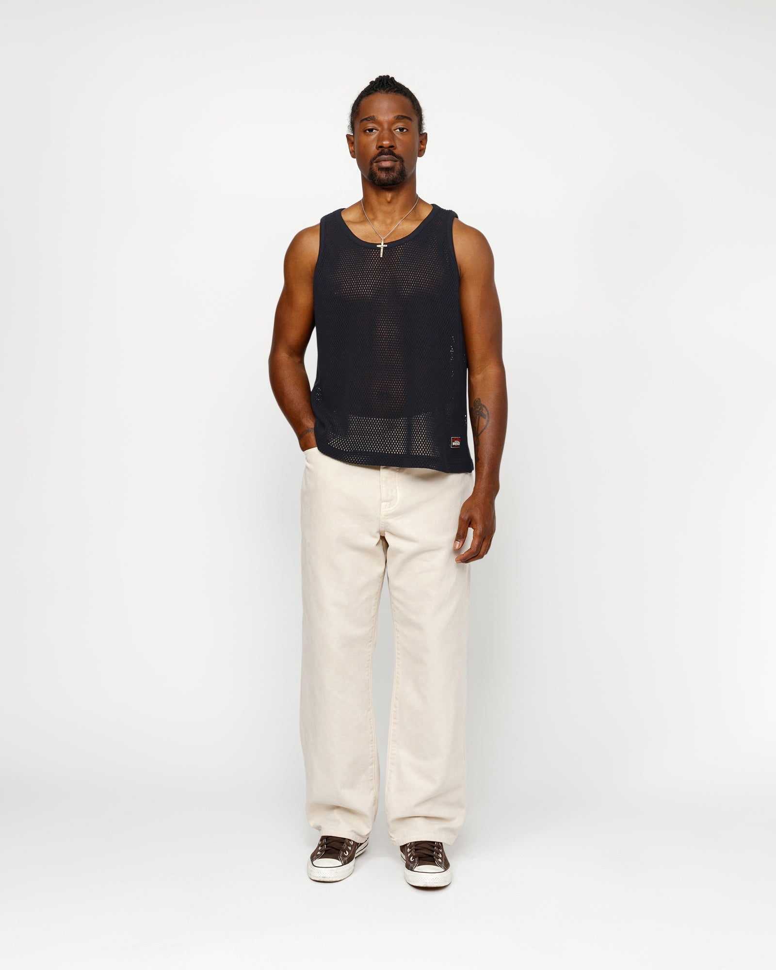 トップス 24SS Stussy Cotton Big Mesh Tank BLACK Big Mesh Tank in black – Stüssy – Stussy AU