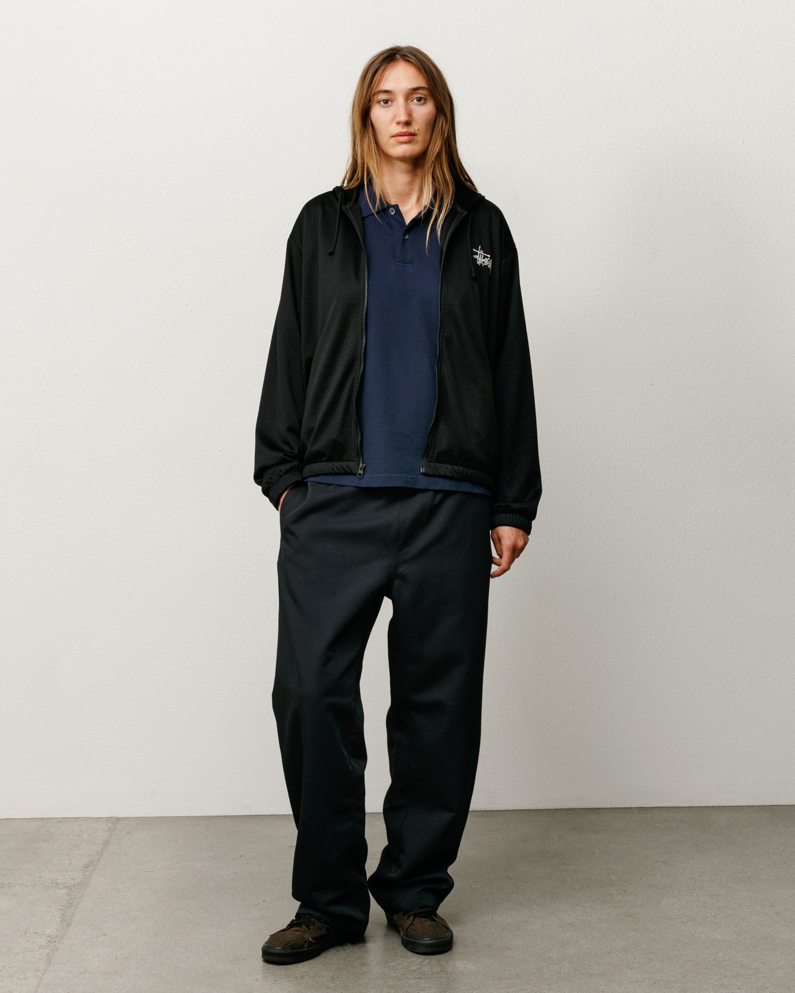 Athletic Mesh Zip Hoodie – Black | Tops & Knits | Stüssy – Stussy AU