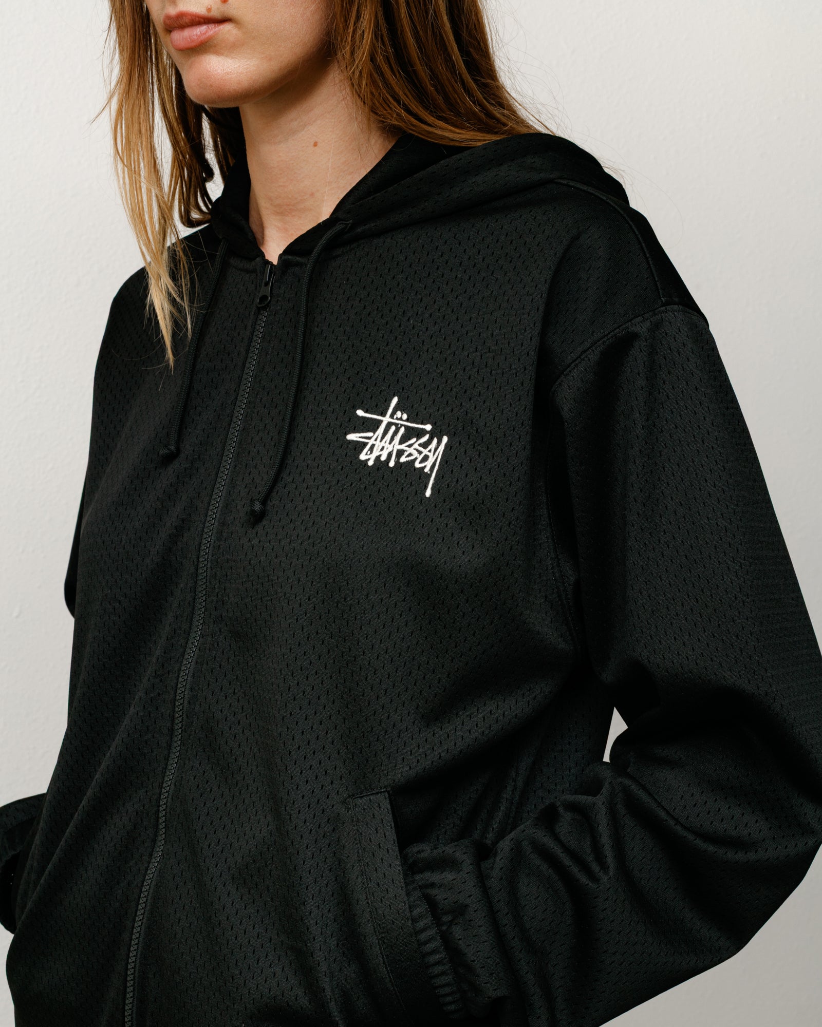 Athletic Mesh Zip Hoodie – Black | Tops & Knits | Stüssy – Stussy AU