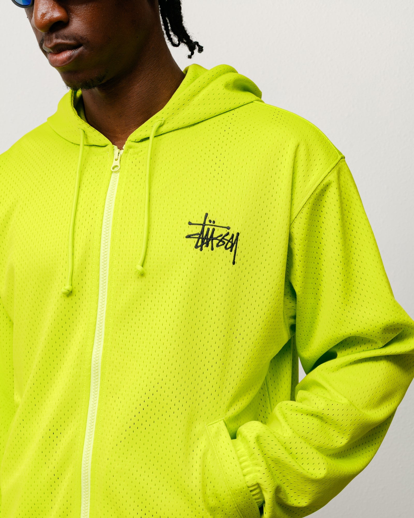 Athletic Mesh Zip Hoodie – Safety Green | Tops & Knits | Stüssy