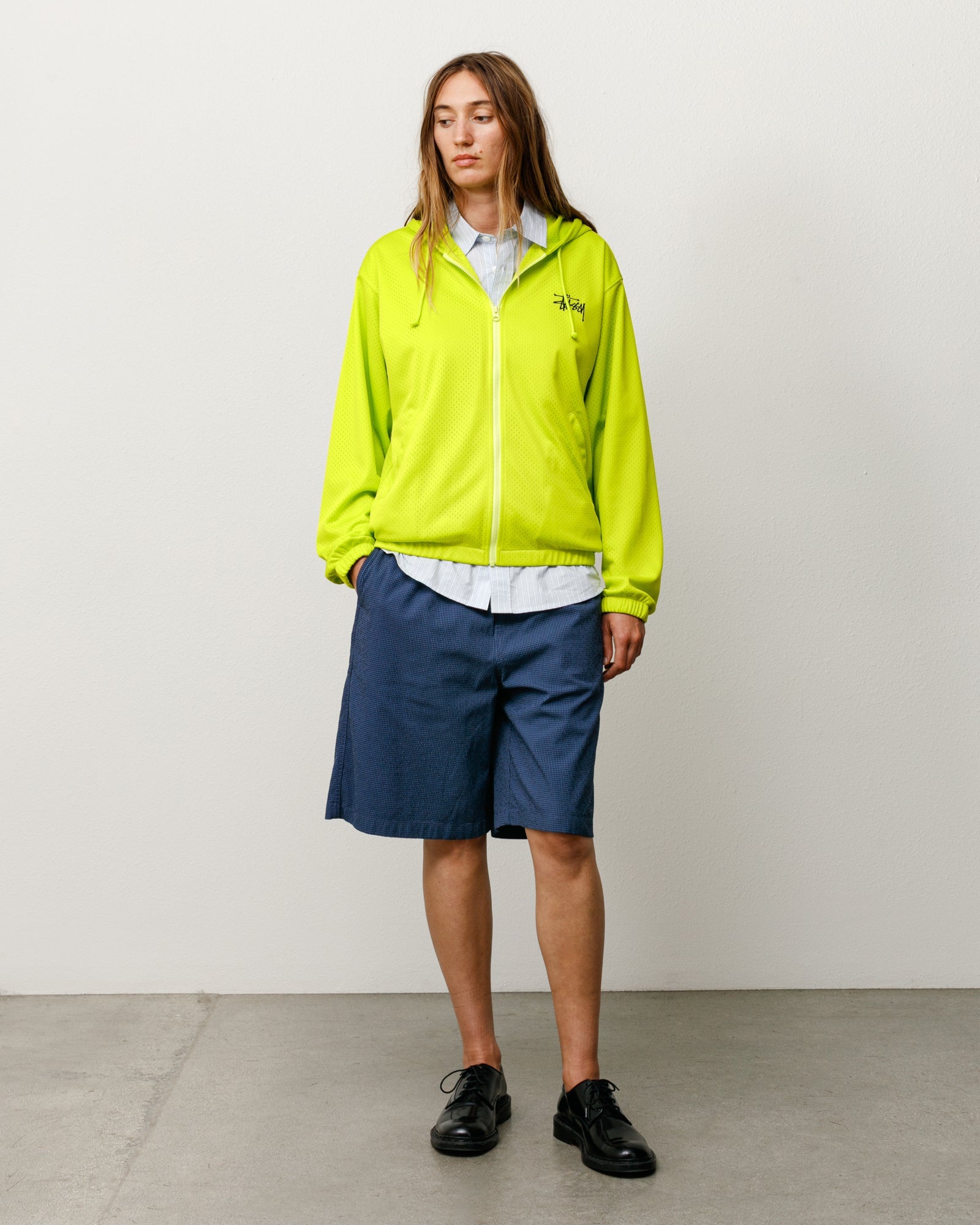 ATHLETIC MESH ZIP HOOD