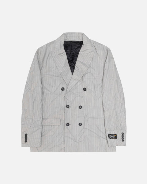 たくあん様 STUSSY DOUBLE-BREASTED BLAZER M Stüssy: Men's Db Blazer Wrinkled Stripe (Navy) | DSMNY E-SHOP