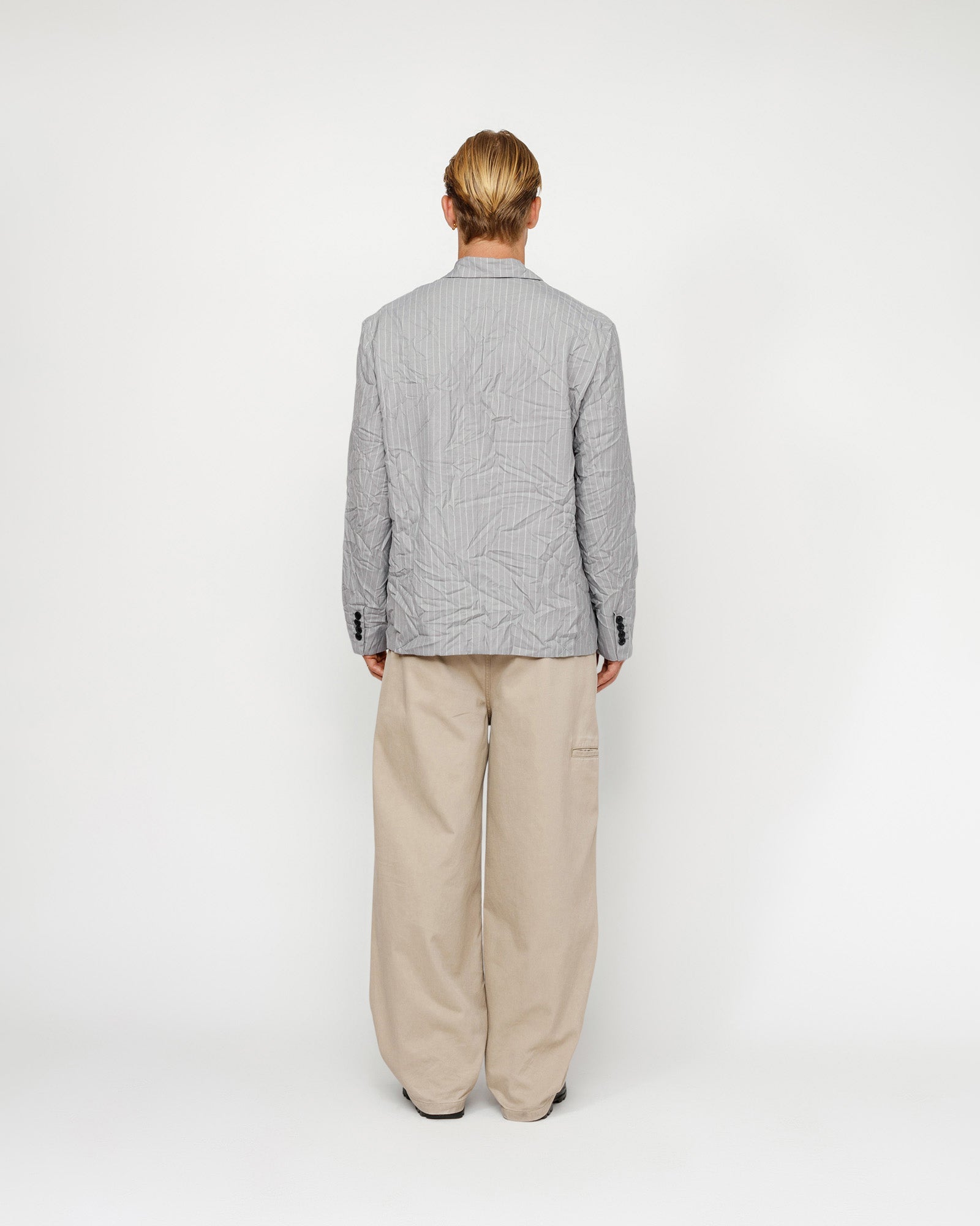 Double-Breasted Blazer Wrinkled Stripe in grey – Stüssy – Stussy AU