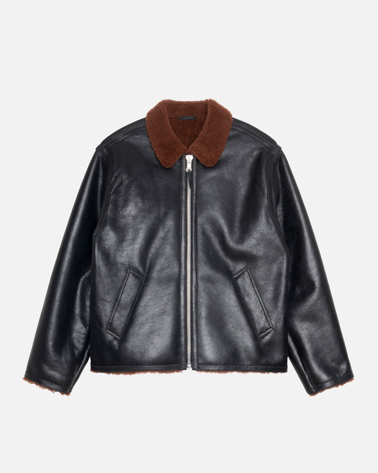 ジャケット・アウター stussy leather flight jacket 24aw Stussy Leather Flight Jacket Black Men's - FW24 - US