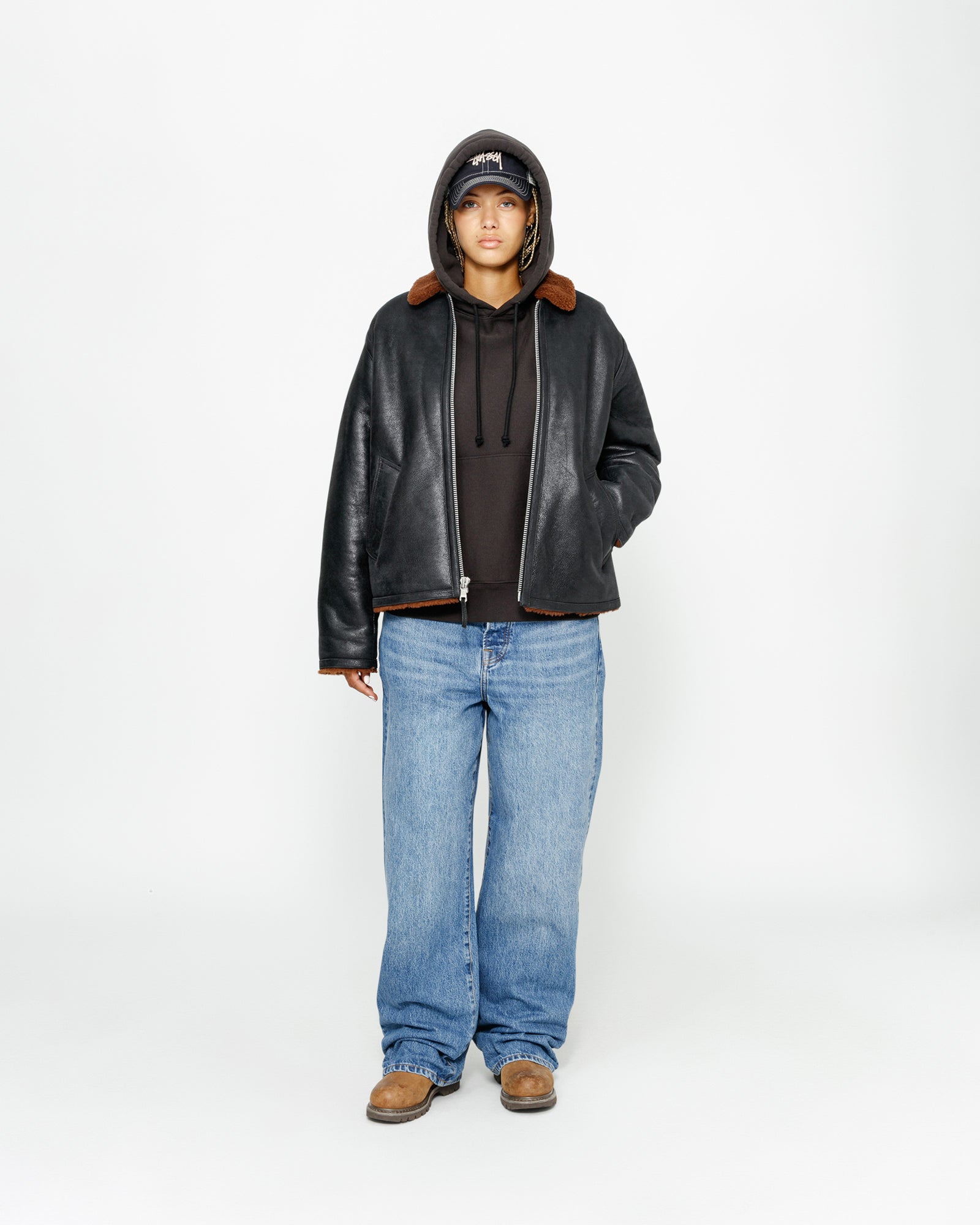 Shearling Jacket in black – Stüssy – Stussy AU
