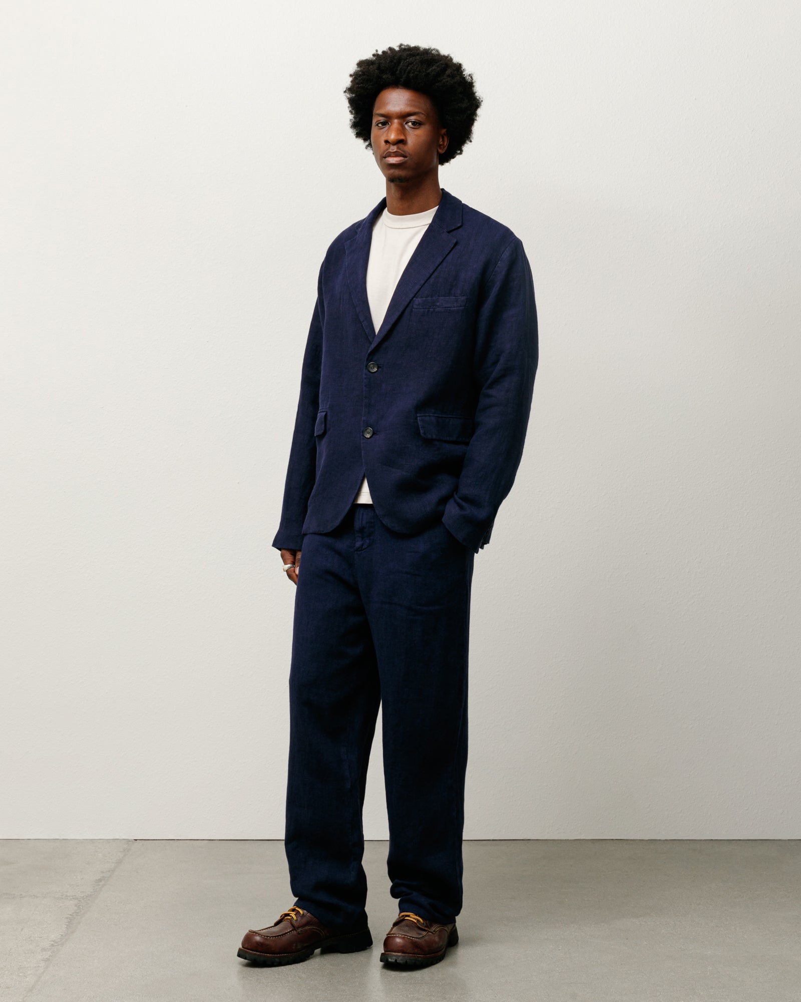 Blazer Textured Linen in navy – Stüssy – Stussy AU