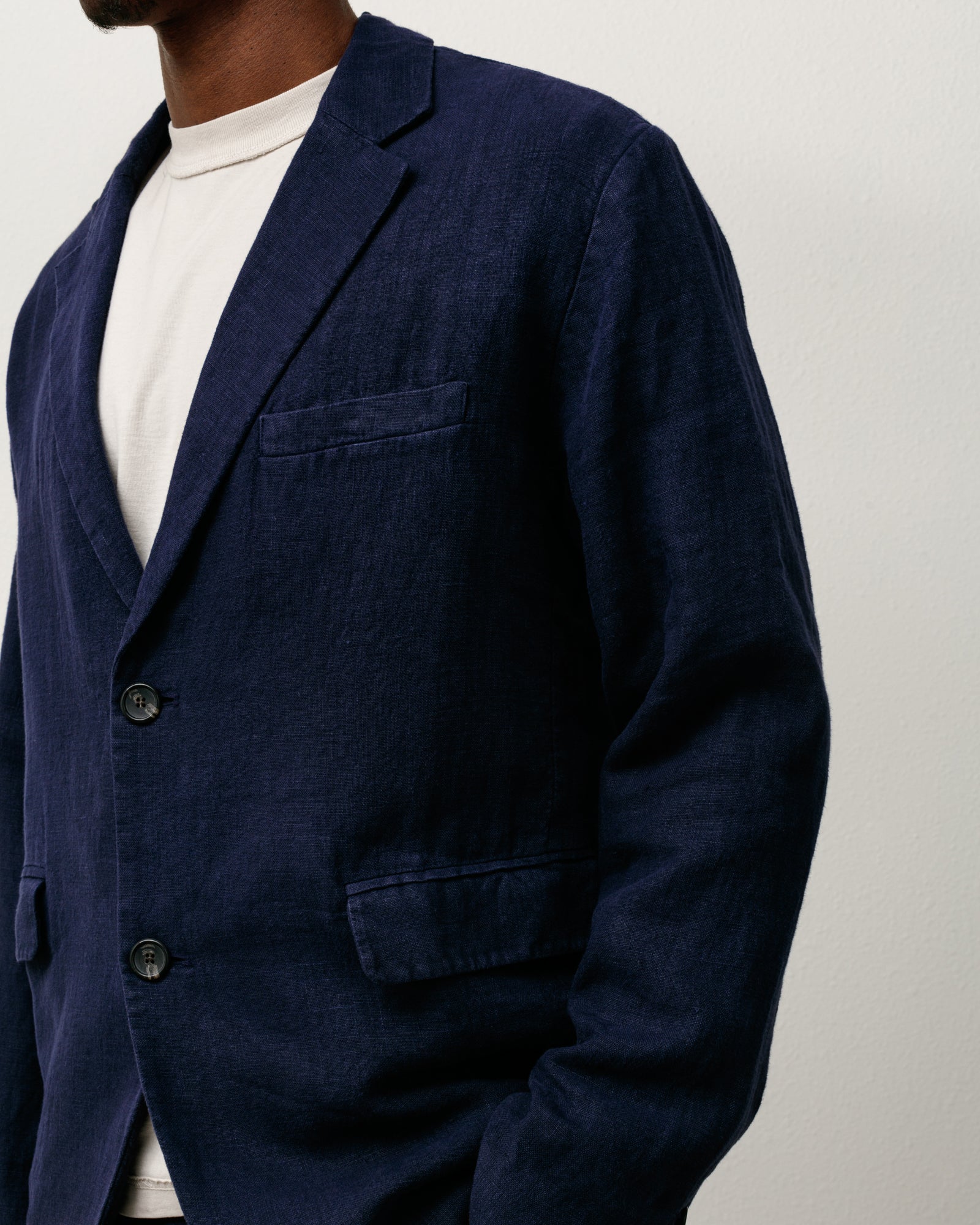 Blazer Textured Linen in navy – Stüssy – Stussy AU