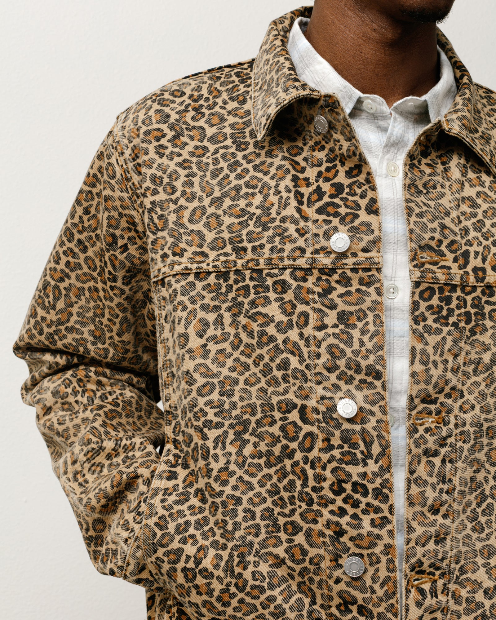Trucker Jacket Denim in leopard – Stüssy – Stussy AU