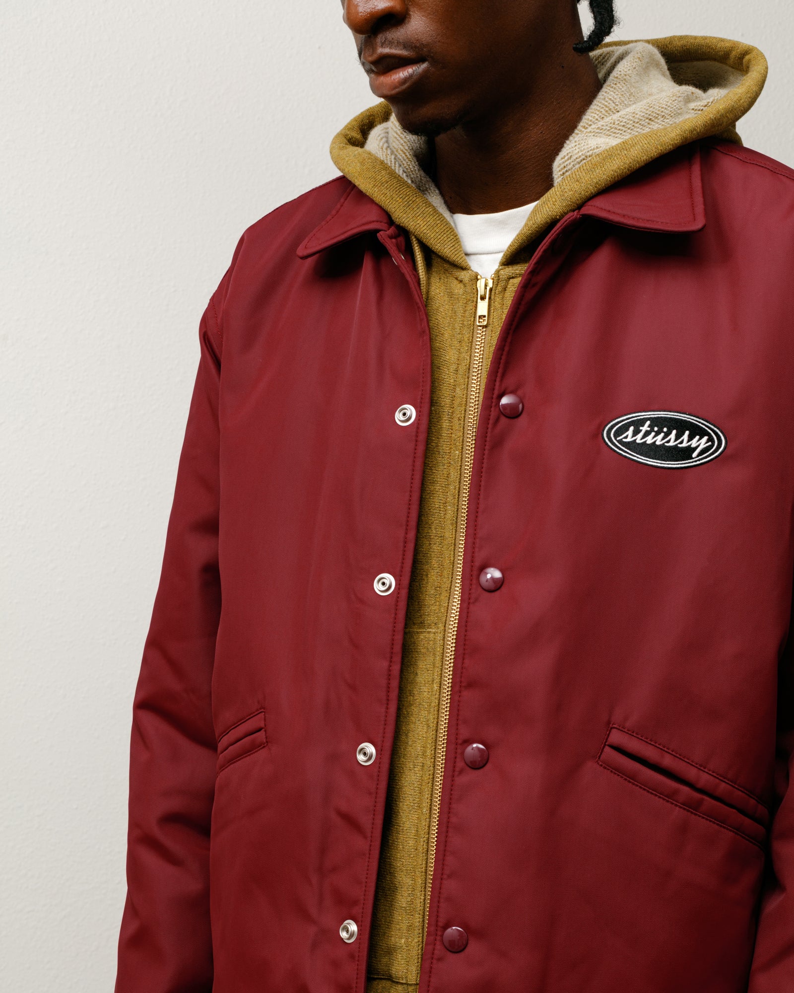 Coaches Jacket – Burgundy | Outerwear | Stüssy – Stussy AU