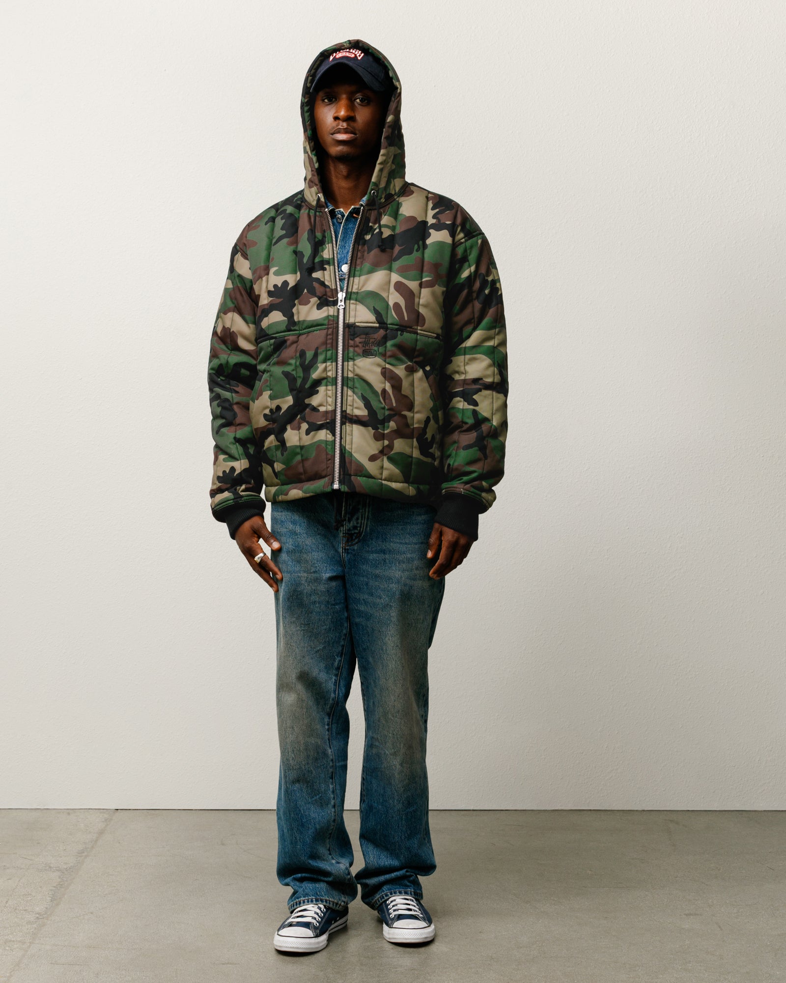 Quilted Nylon Work Jacket – Woodland Camo | Outerwear | Stüssy