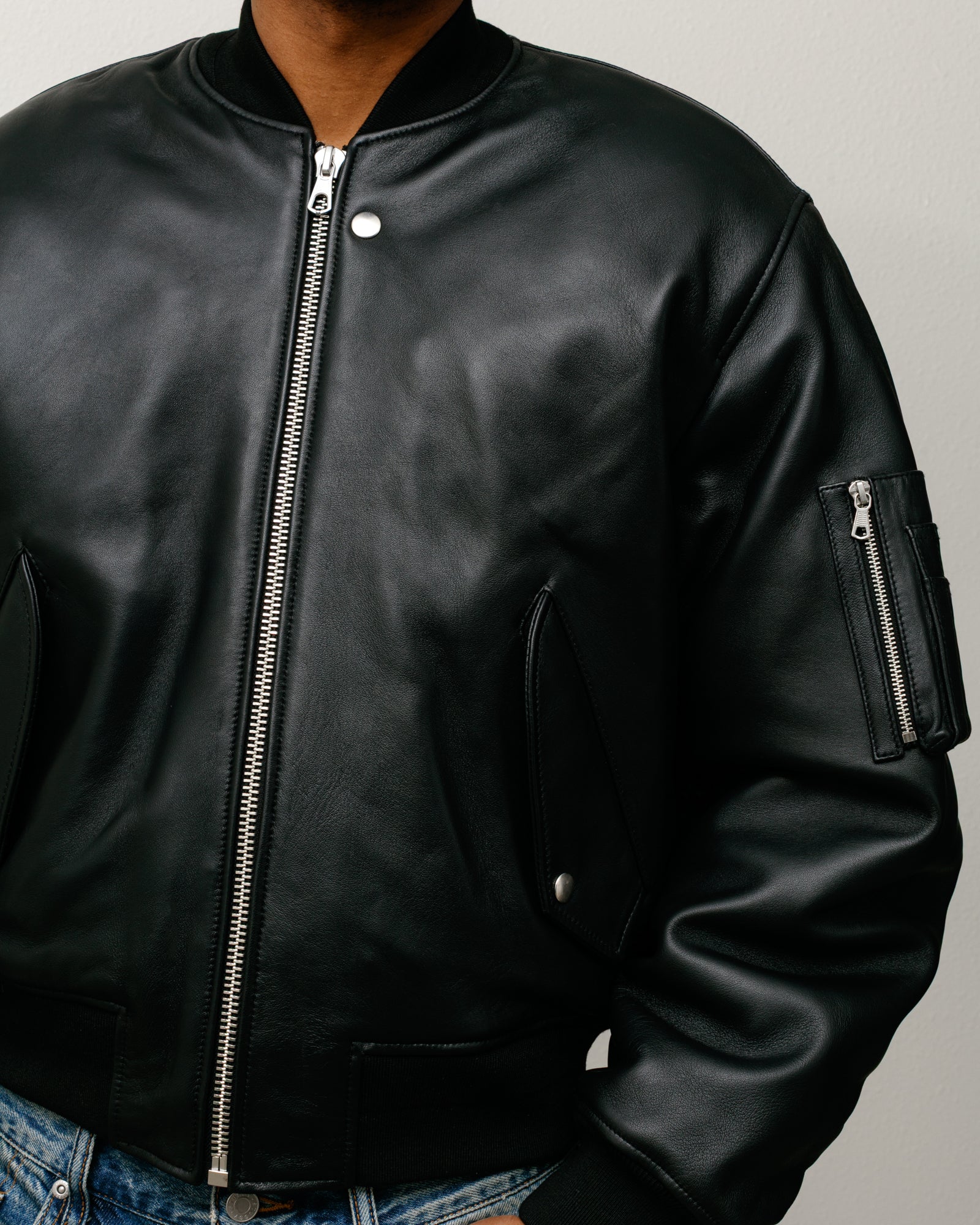 BUILT LEATHER BOMBER