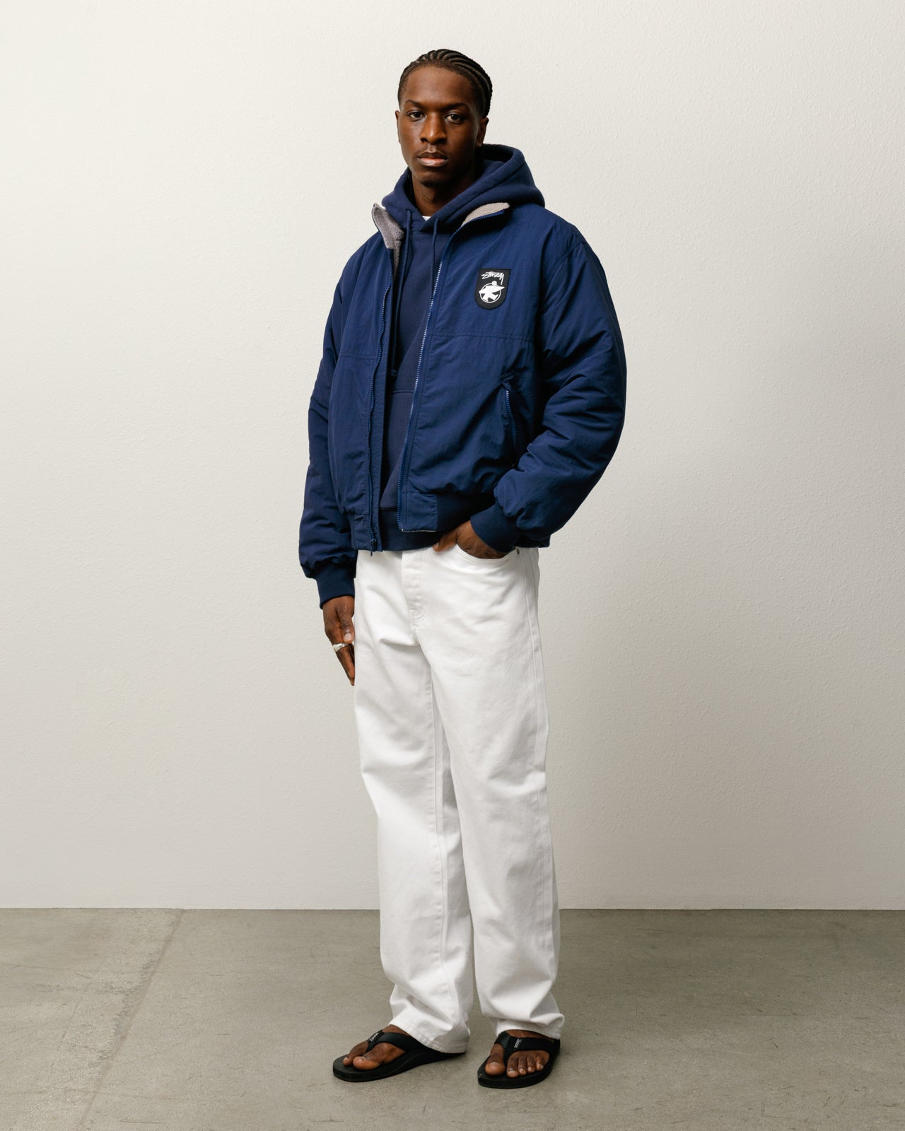 POLAR FLEECE LINED JACKET ネイビー Polar Fleece Lined Jacket – Navy | Outerwear | Stüssy – Stussy AU