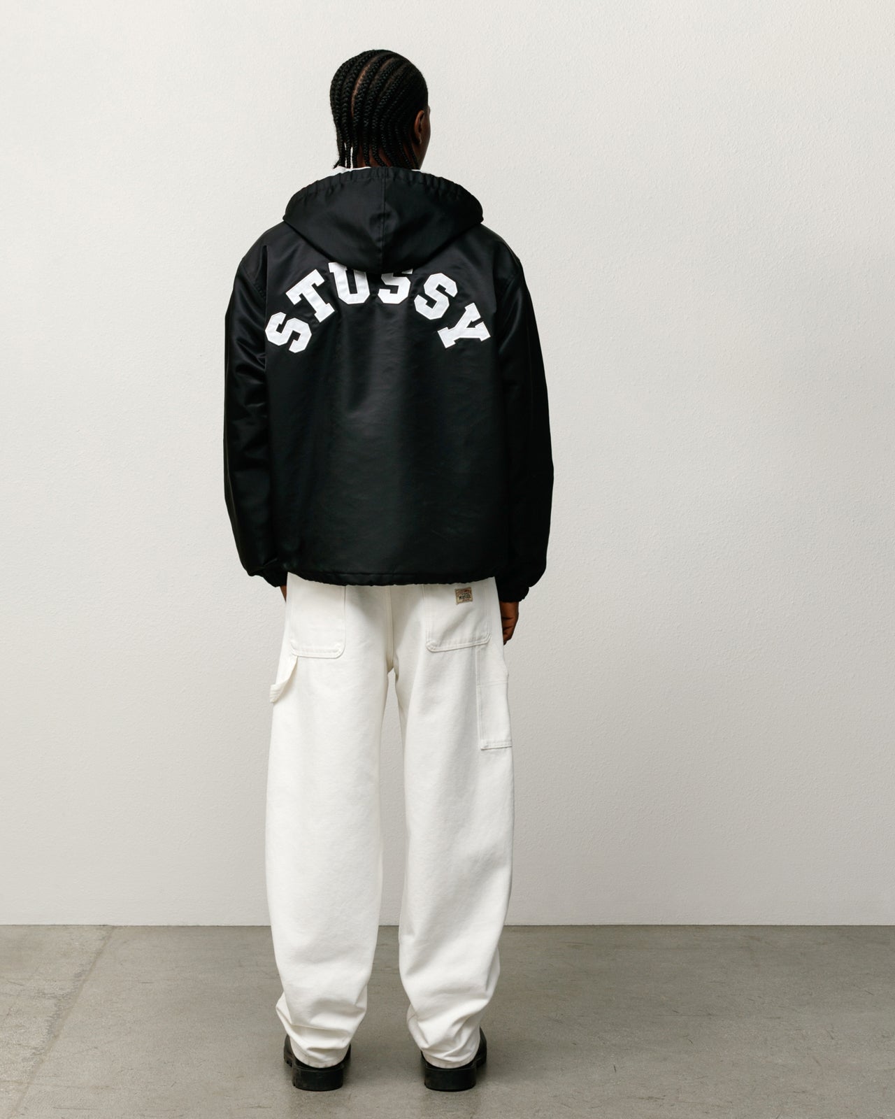 Hooded Coaches Jacket – Black | Outerwear | Stüssy – Stussy AU