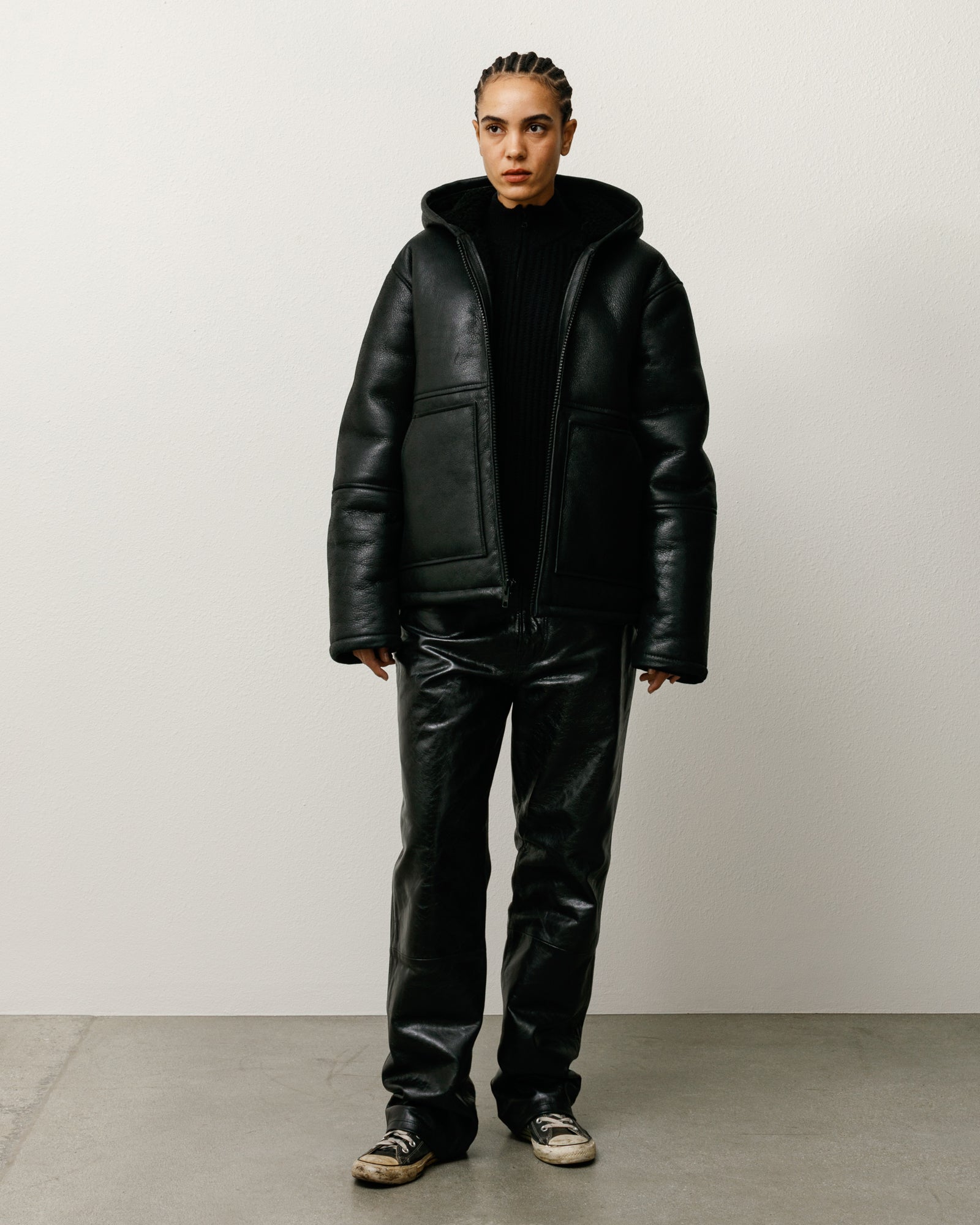 Shearling Hooded Jacket – Black | Outerwear | Stüssy – Stussy AU