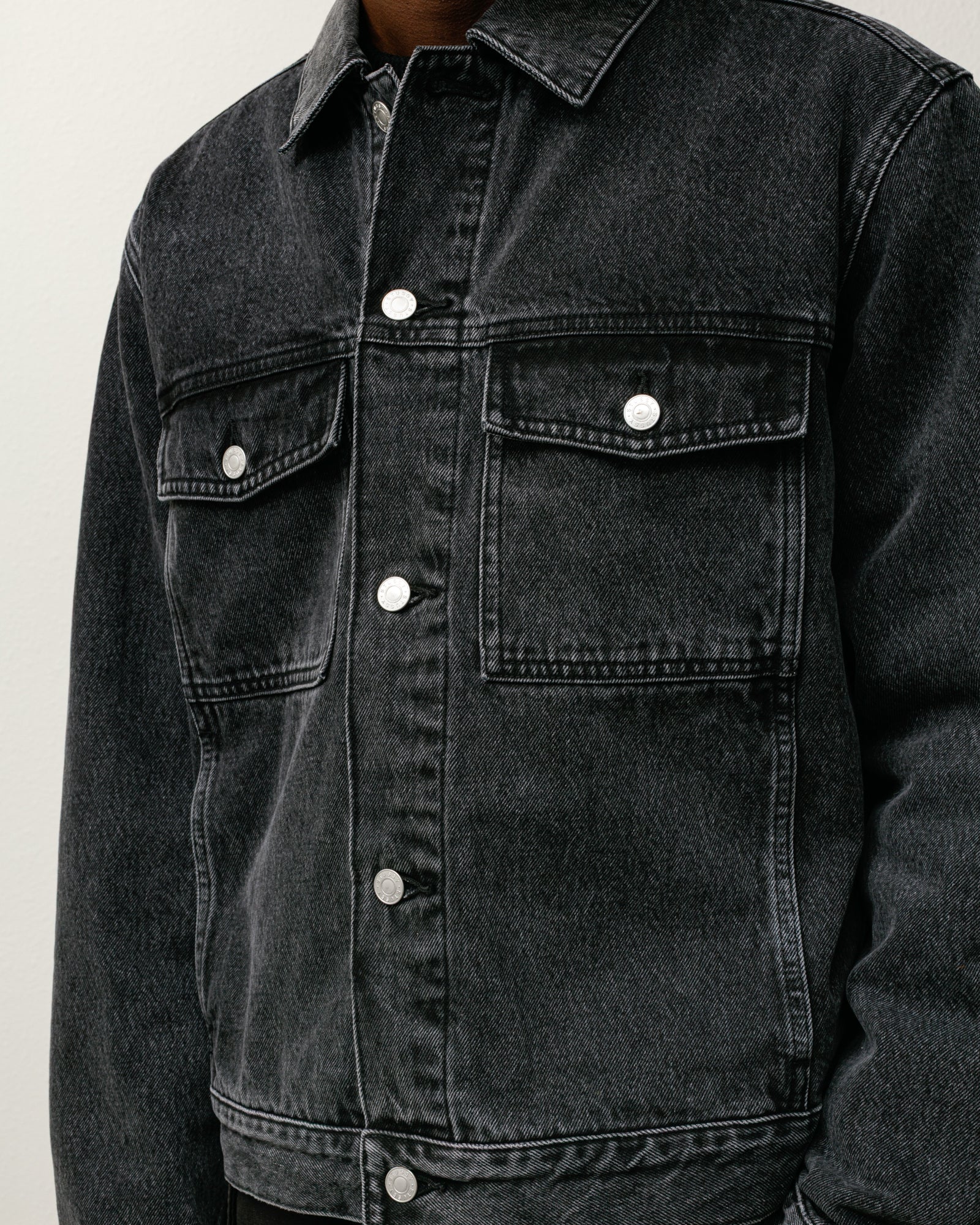 Lined Denim Trucker Mens Long Sleeve In Vintage Black