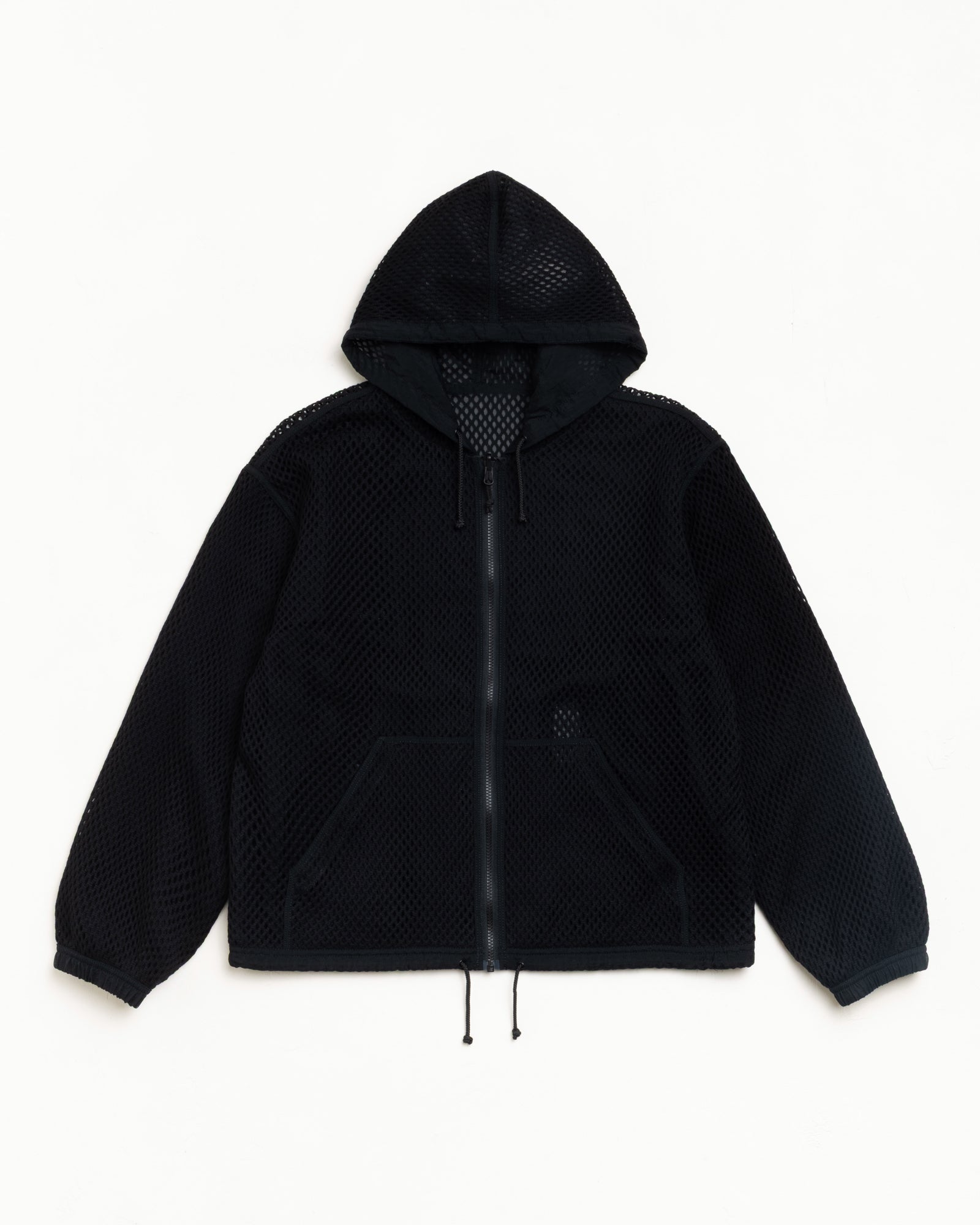LAYERED MESH HOODED JACKET