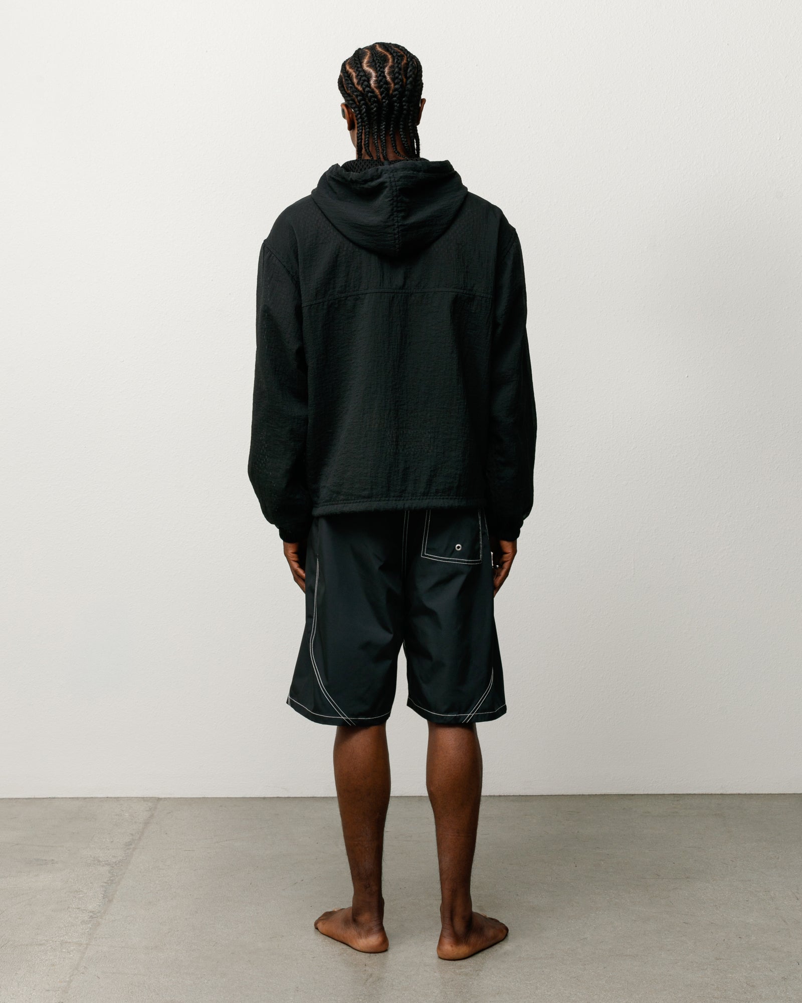 LAYERED MESH HOODED JACKET