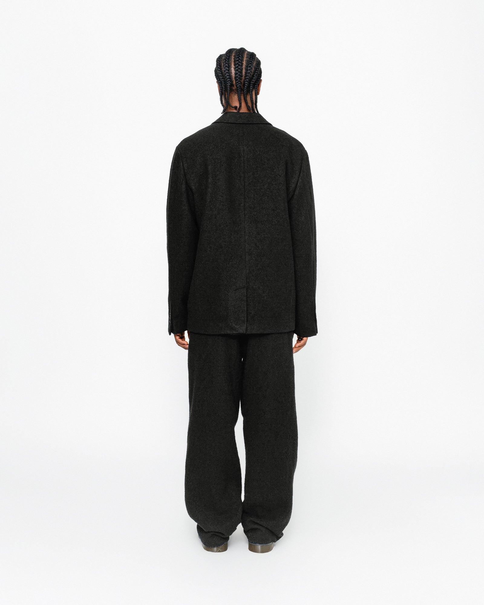 Relaxed Trouser Textured Wool in black – Stüssy – Stussy AU