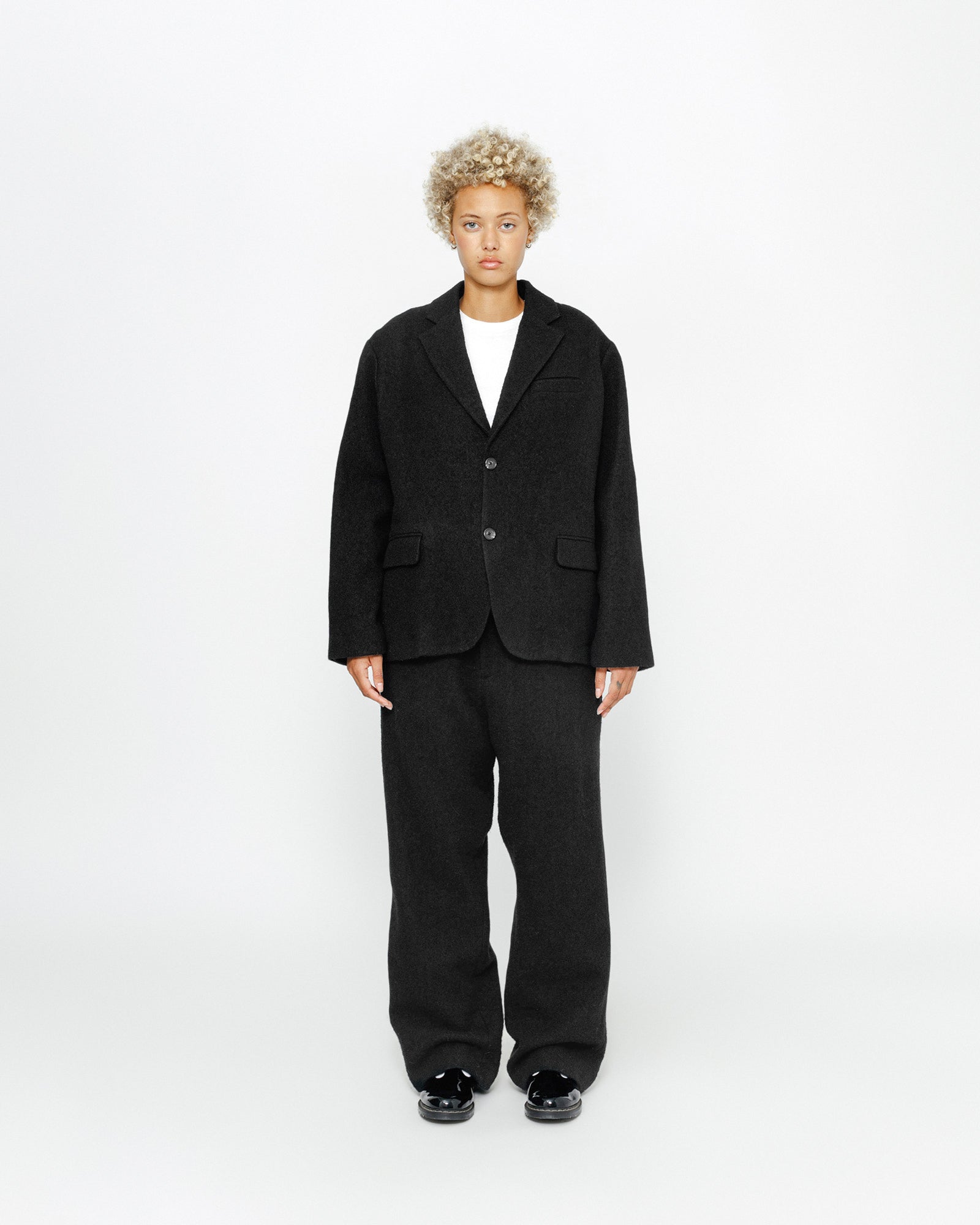 Relaxed Trouser Textured Wool in black – Stüssy – Stussy AU