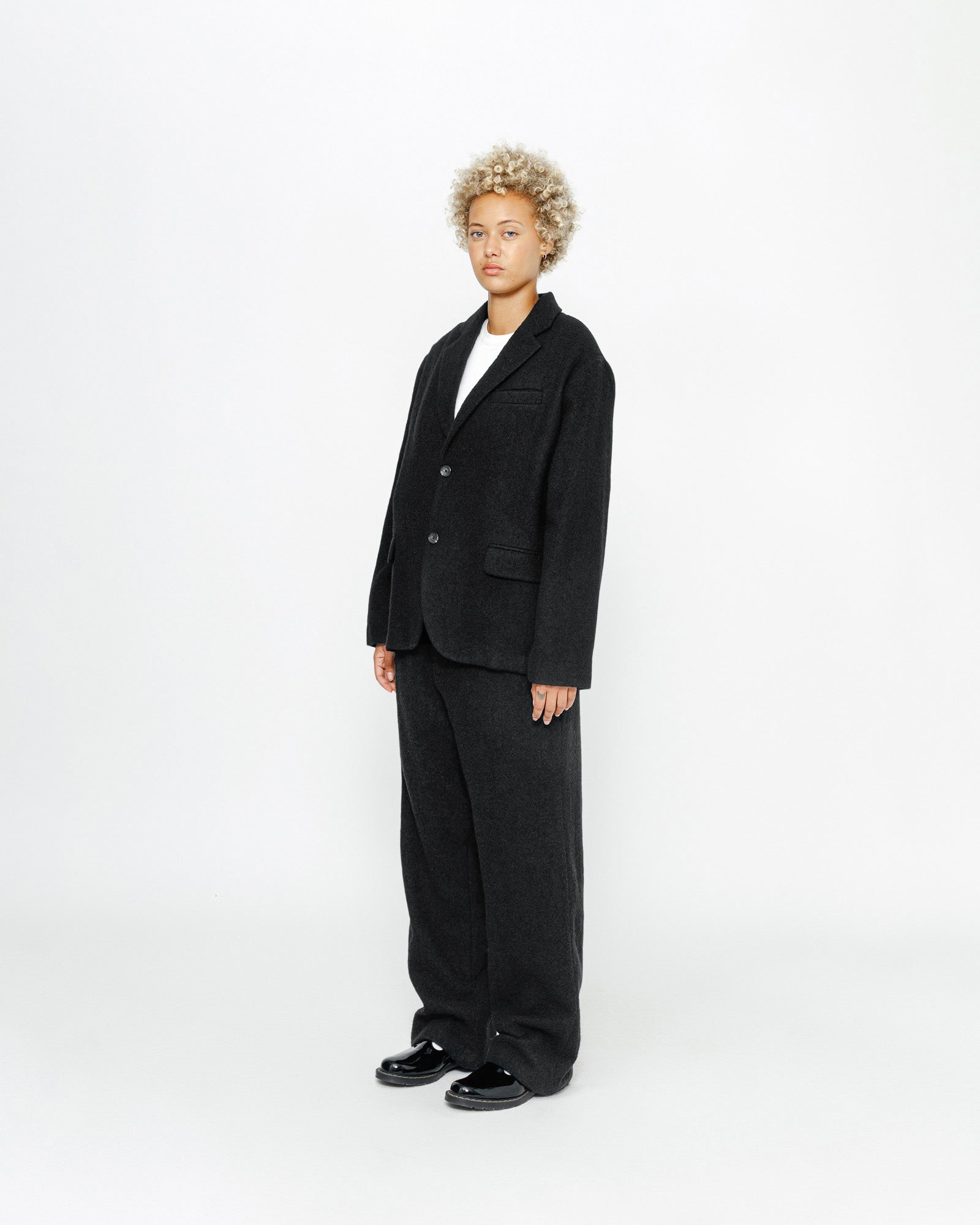 Relaxed Trouser Textured Wool in black – Stüssy – Stussy AU