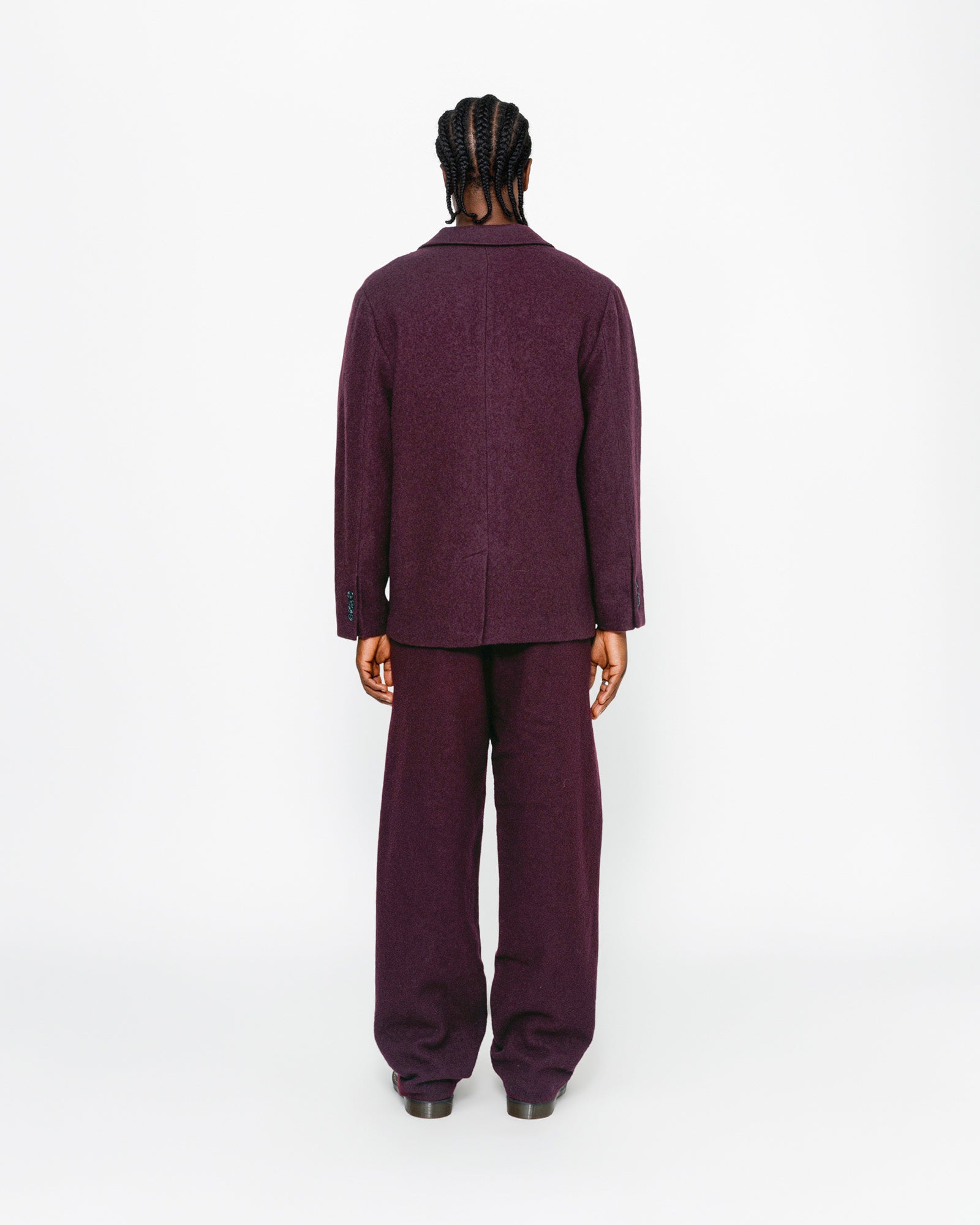 Relaxed Trouser Textured Wool in wine – Stüssy – Stussy AU